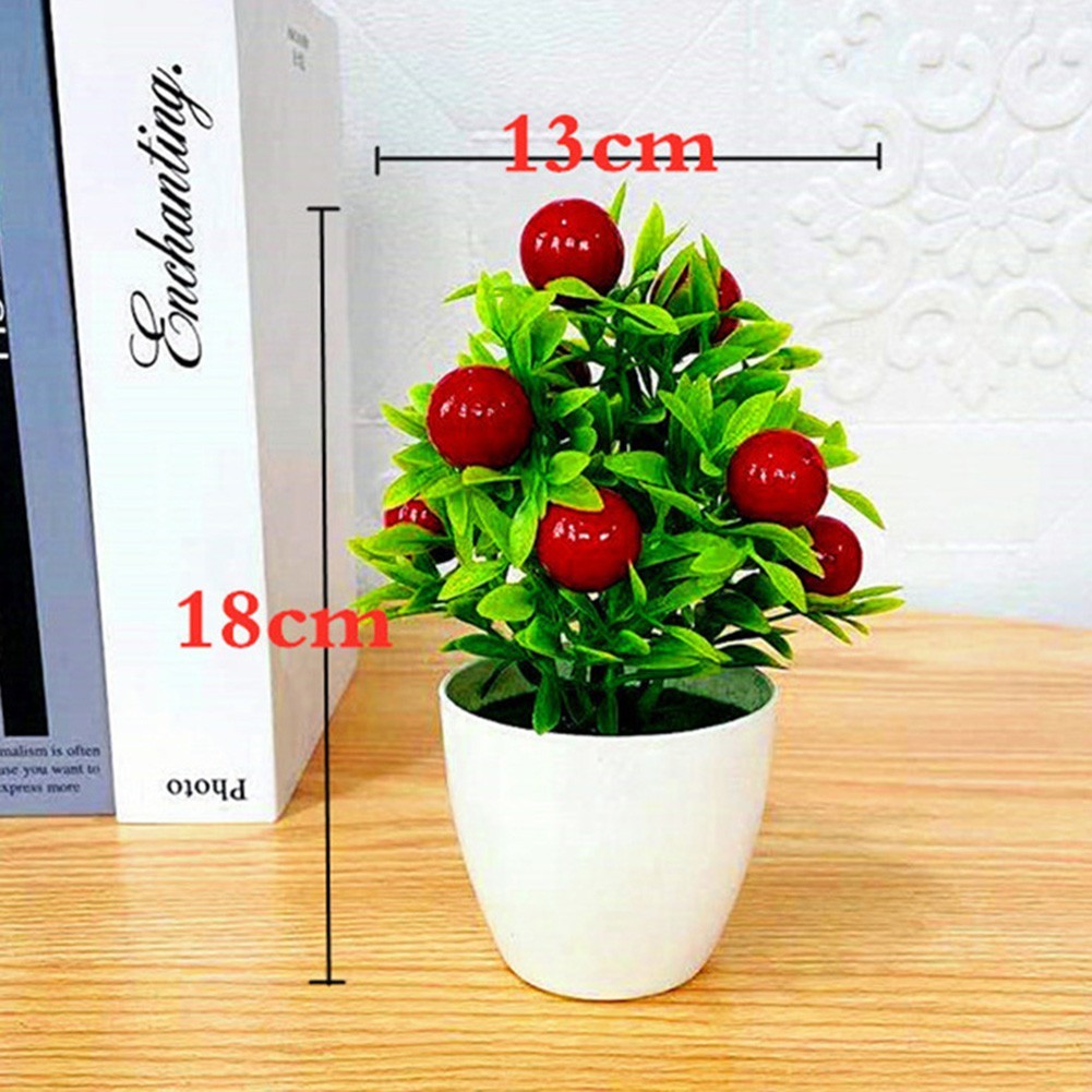 Fake Flower Pot Red Fruit Orange Pomegranate Plastic Foam Artificial Fruit