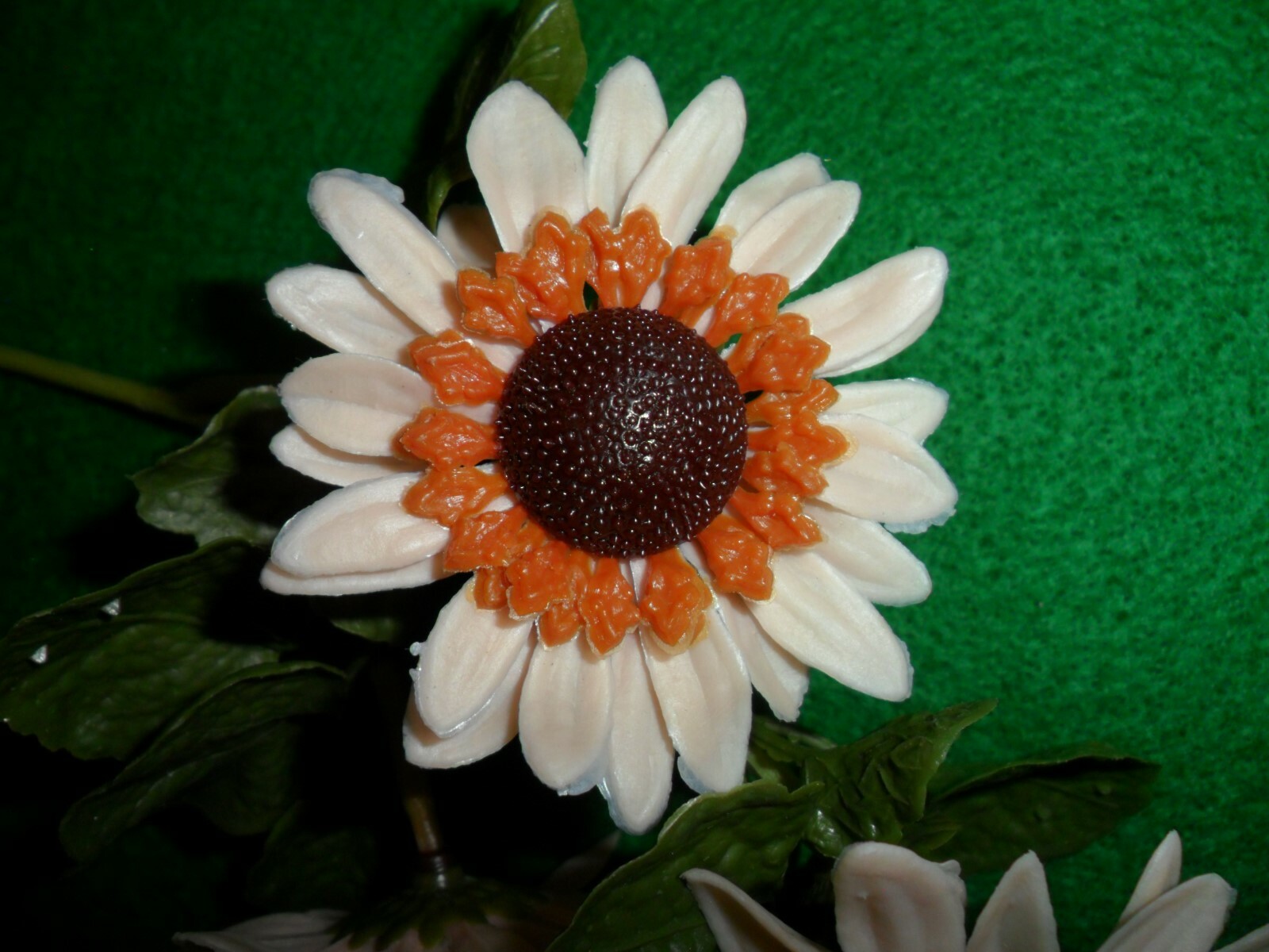 Vintage Plastic Biege Sunflower Pick Hong Kong