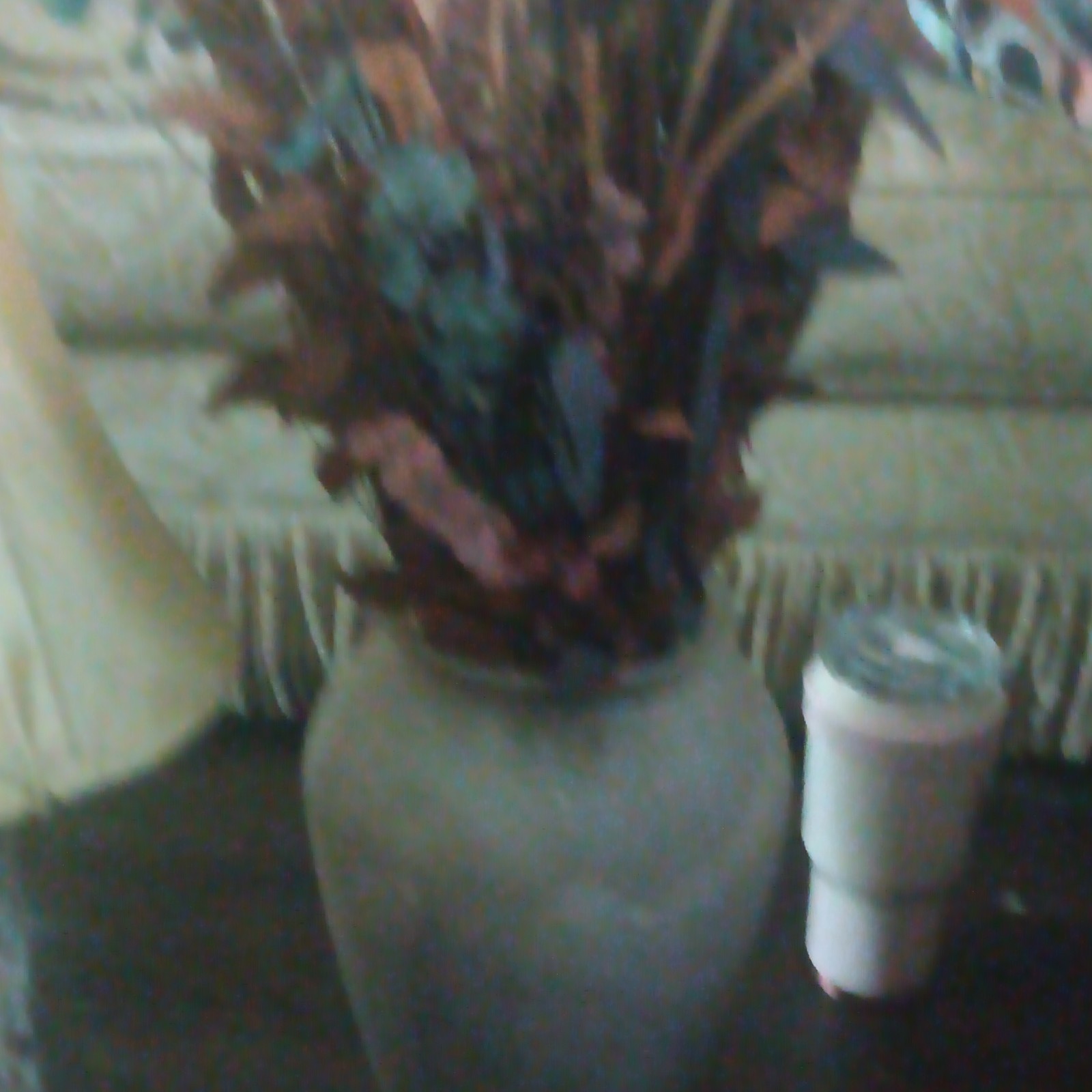Artificial Mixed Floral Arrangement & Centerpiece in Huge Frosted Glass Vase,