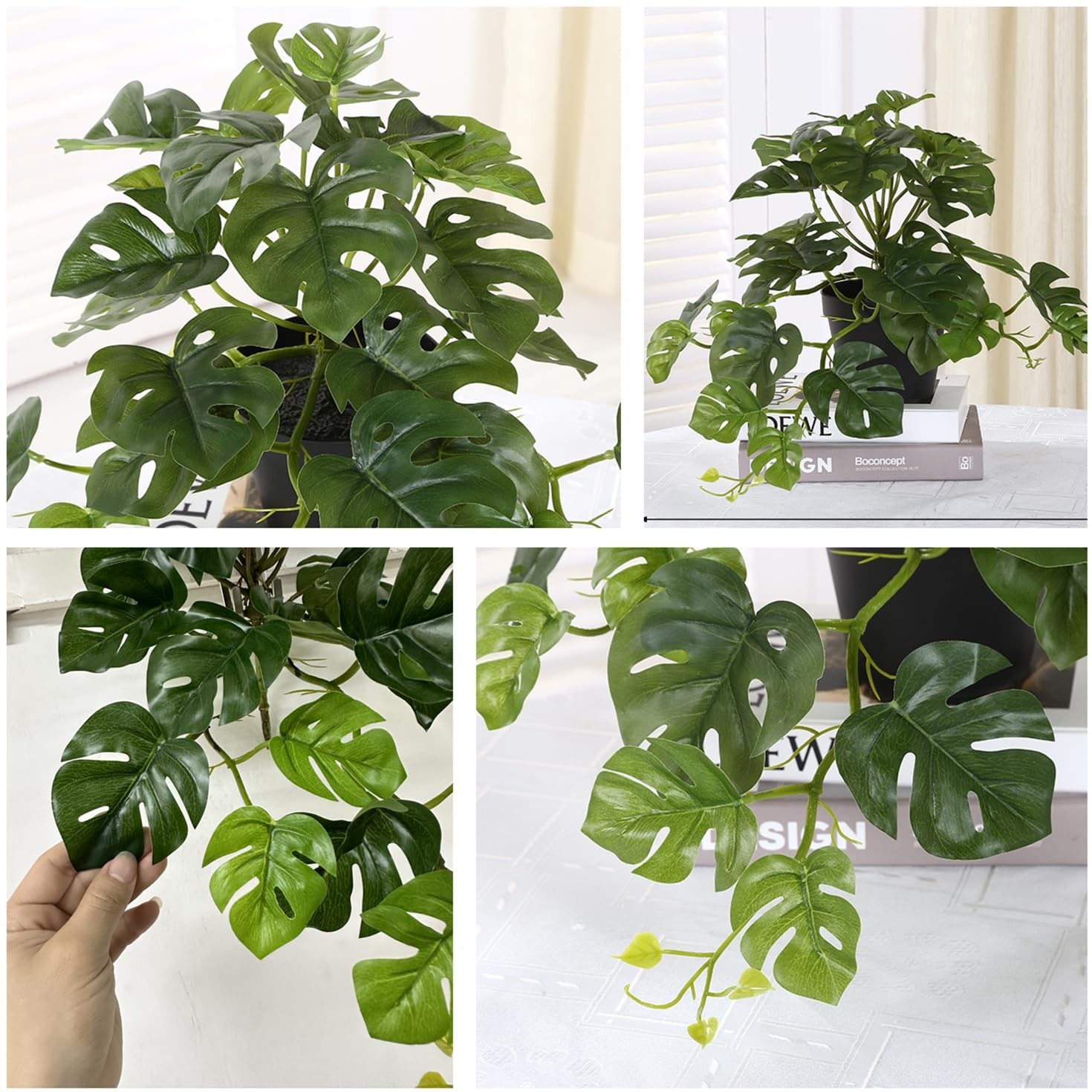Fake Plants Hanging Small Faux Potted Ivy Vine Artificial Monstera Mini Faux …