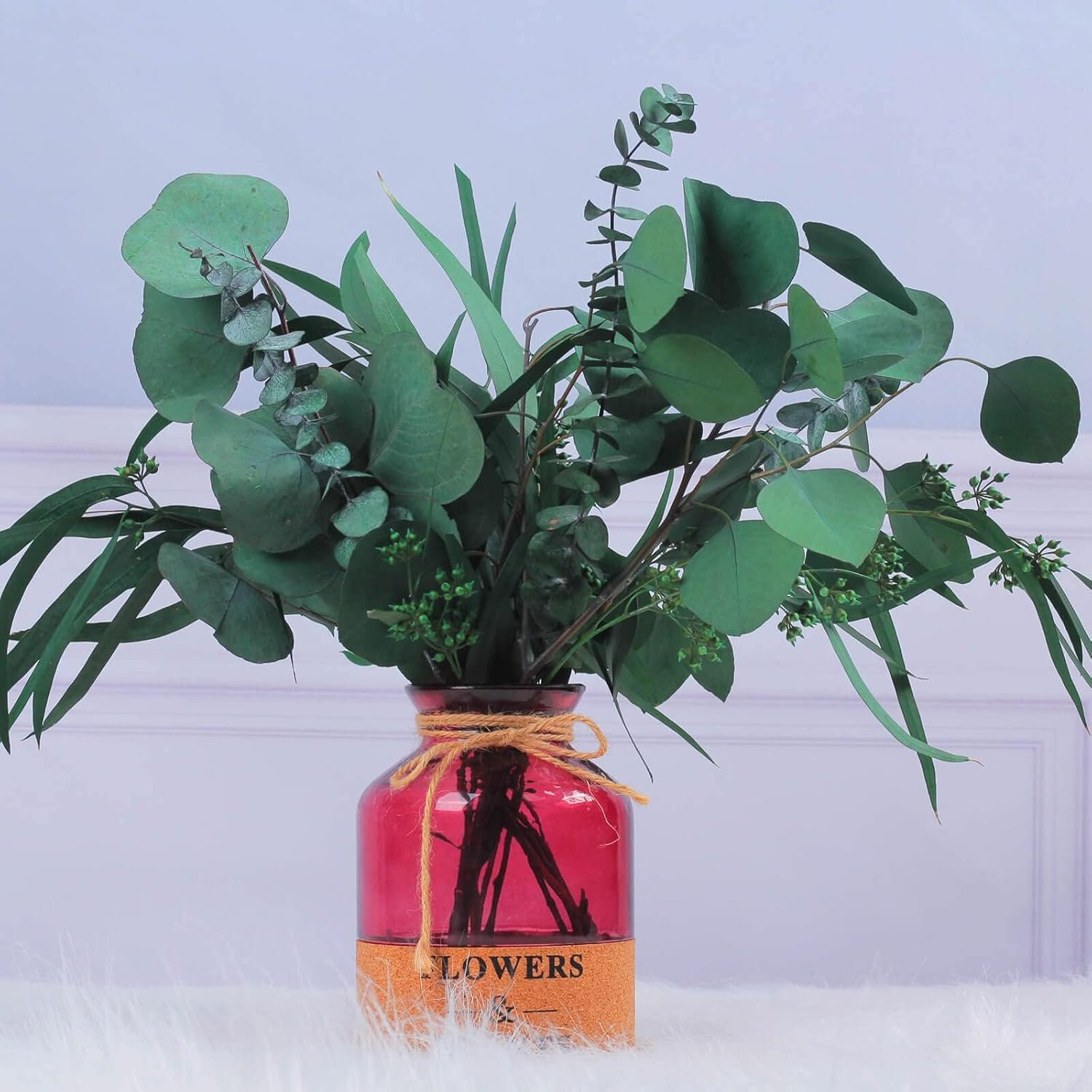12 Pcs Mixed Real Dried Eucalyptus Leaves Stems – Preserved Eucalyptus