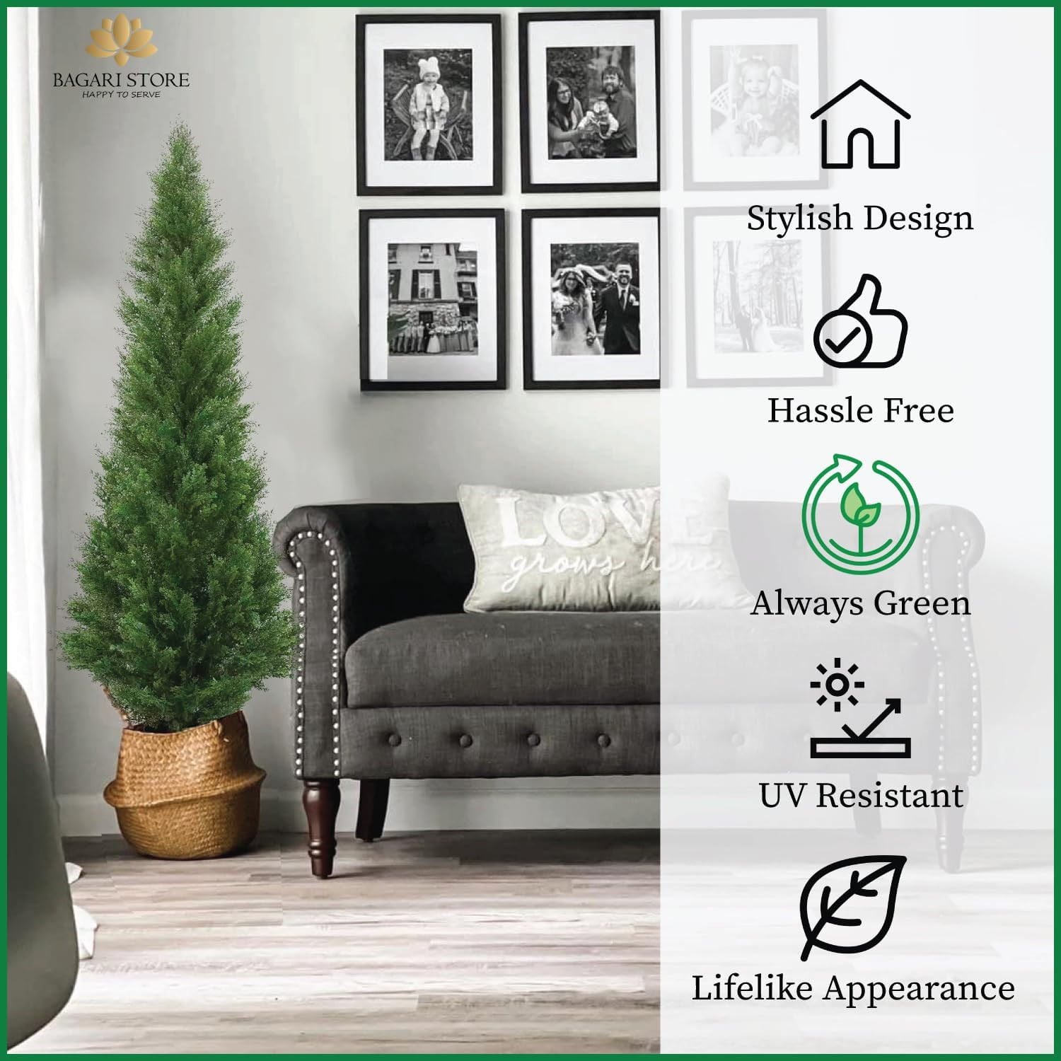 4ft Artificial Cedar Topiary Trees – Potted Indoor/Outdoor Decor (Set of 2)