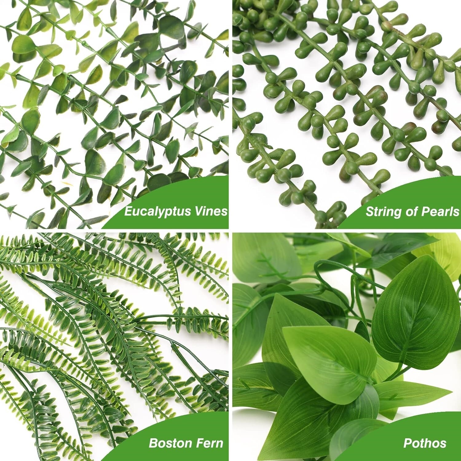 4 Plantas Colgantes Artificiales De Hiedra Falsa Para Decoración De Pared Hogar