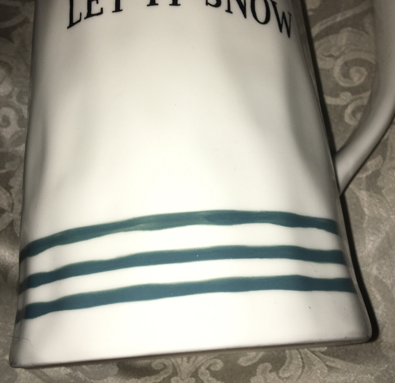 creative co-op ceramic 9 1/2 inch Let It Snow￼pitcher