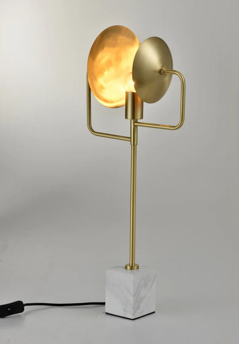 Modern Brass & Marble Table Lamp