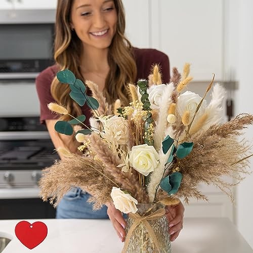 100pcs Artificial Flowers Arrangement With Vase pampas bouquet in vase