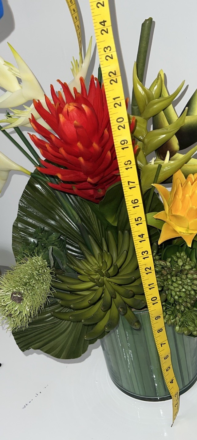 (20)Tropical Mix Artificial Flower Arrangement In Vase With Beautiful Colors