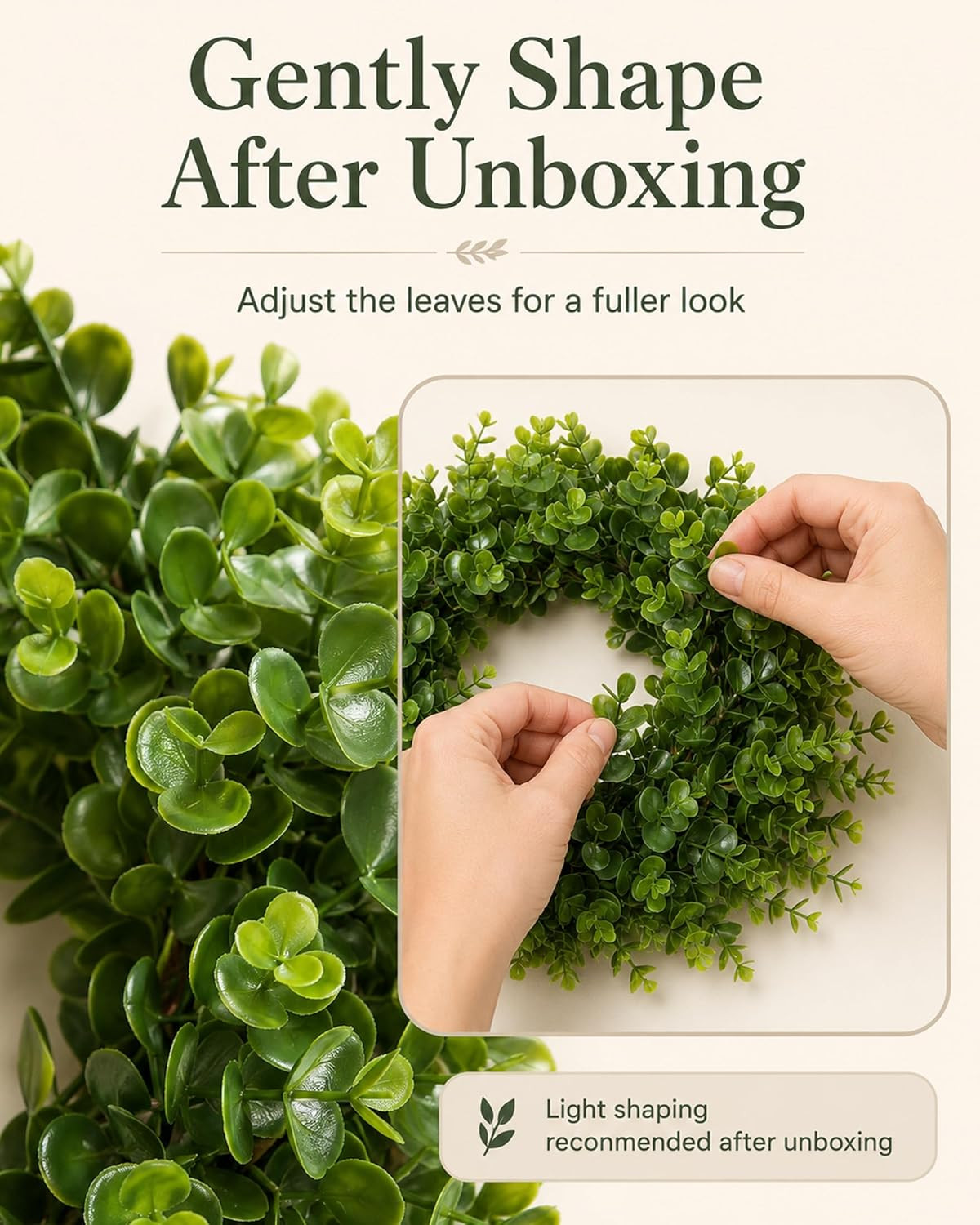12″ Mini Boxwood Wreaths 2-Pack – Faux Greenery for Decorating | Modern Farmhous