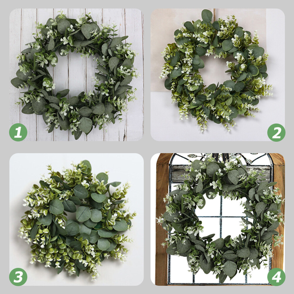 1PC Spring Wreaths for Front Door Outside Clearance Eucalyptus Wreath 17 Inch