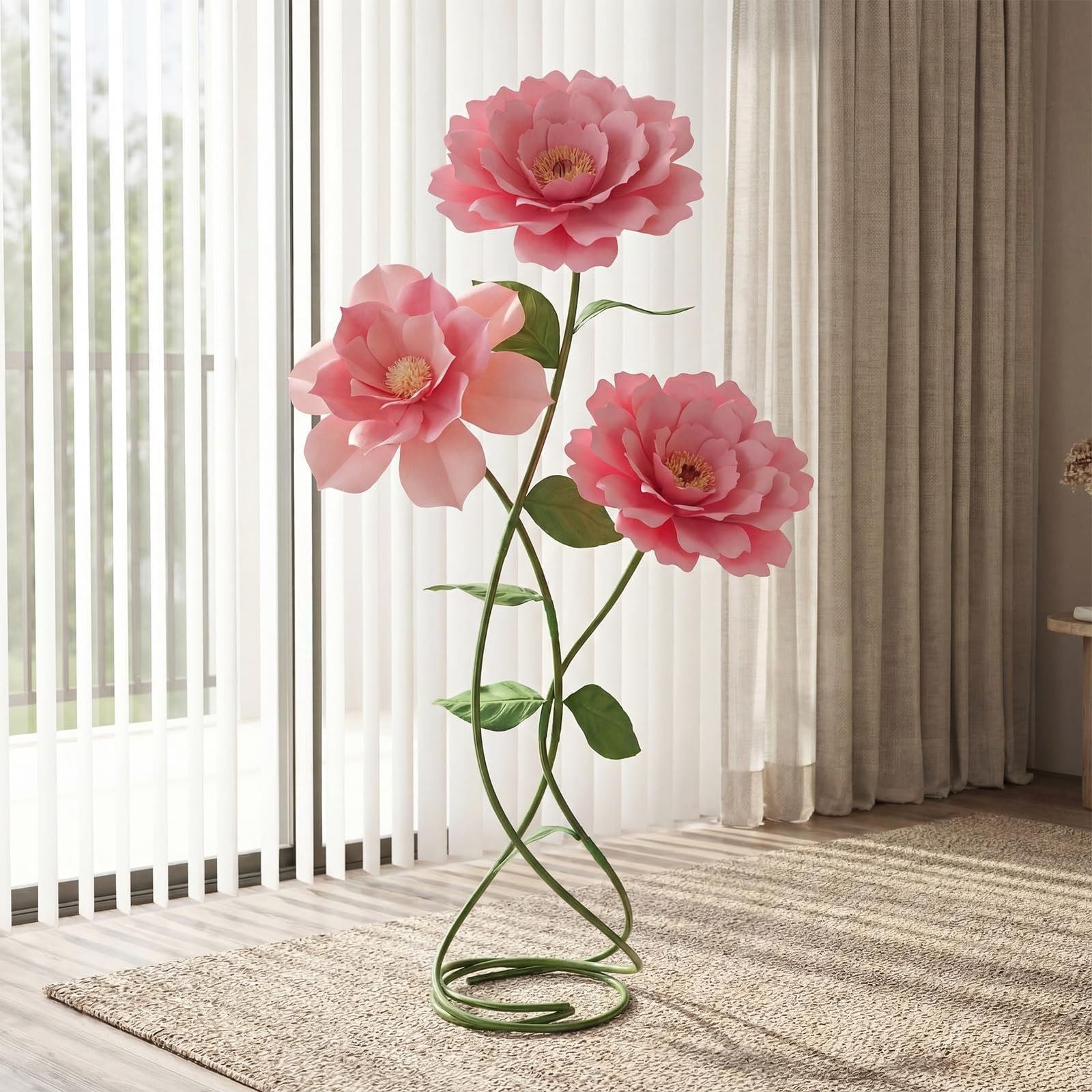 3 Pcs Standing Giant Flowers Stem Stands Giant Artificial Flower Stems for La…