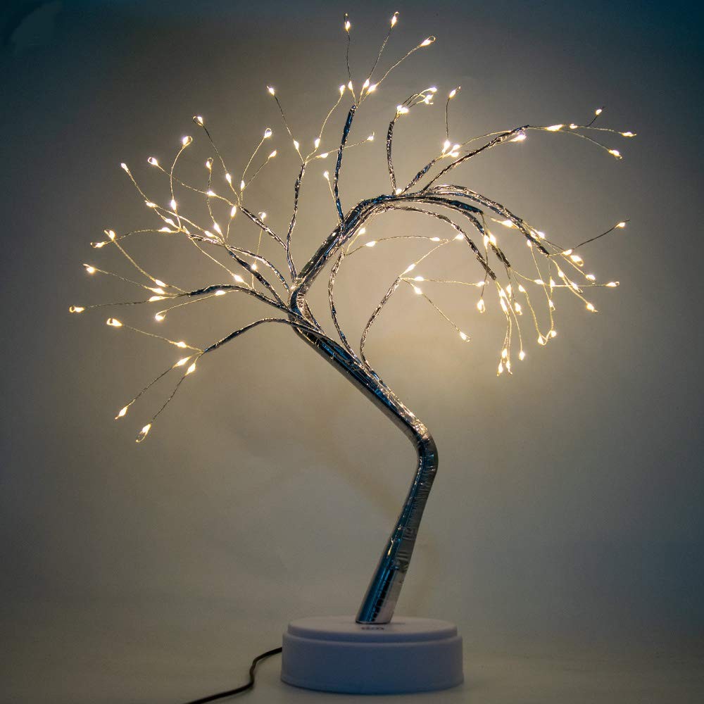 20″ Firefly Tree Lights | Bonsai – Bedroom, Desk Top, Table Lamp Decoration |…