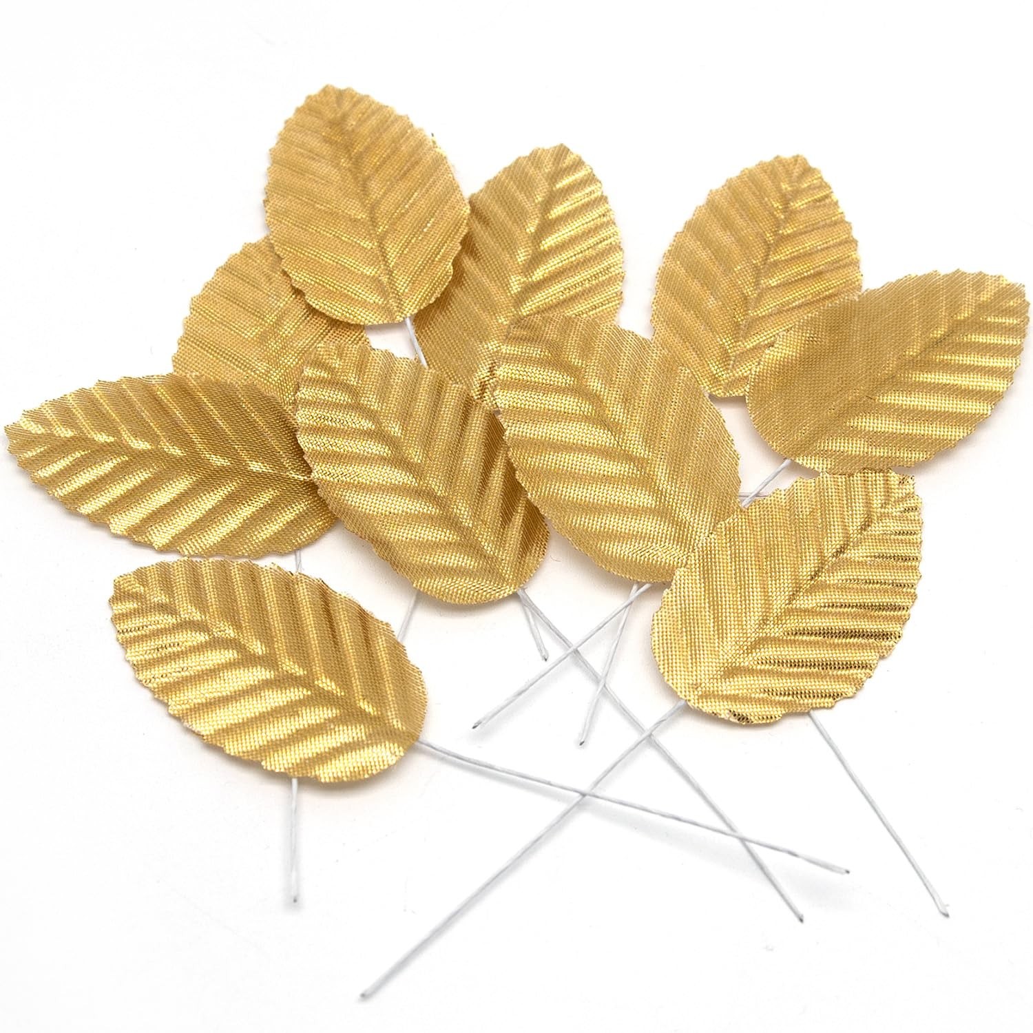 Silk Leaf 200PCS Golden Artificial Leaves DIY Corsage Boutonniere Accessory