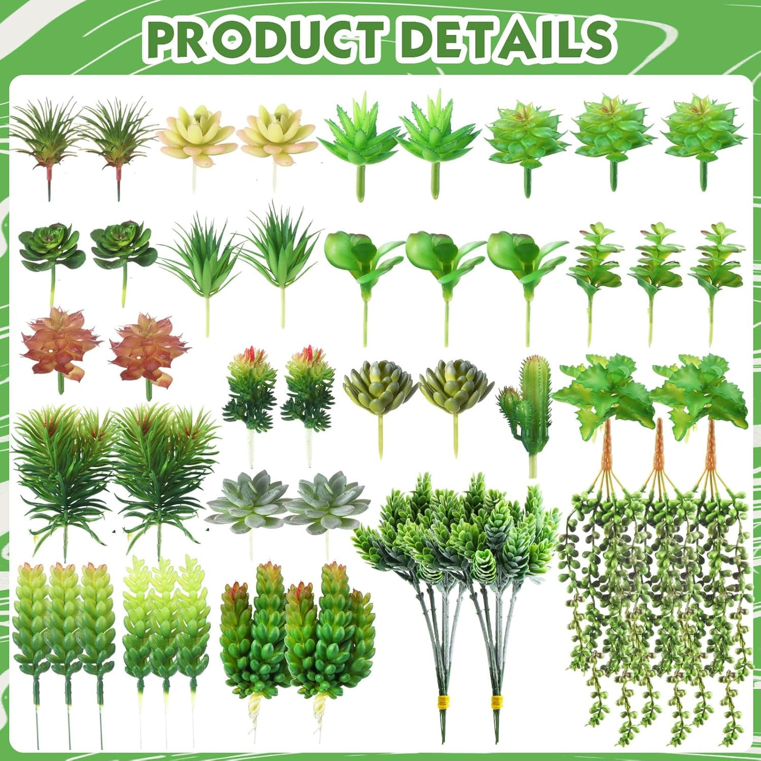 120 Pcs Realistic Artificial Succulents for Home and Garden Decor