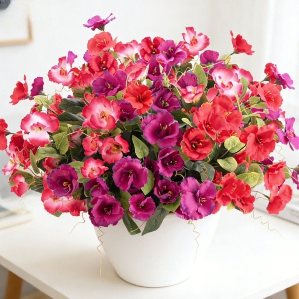 7 Head Silk Hibiscus Flowers Artificial Wedding Decor Home Garden Outdoor Faux