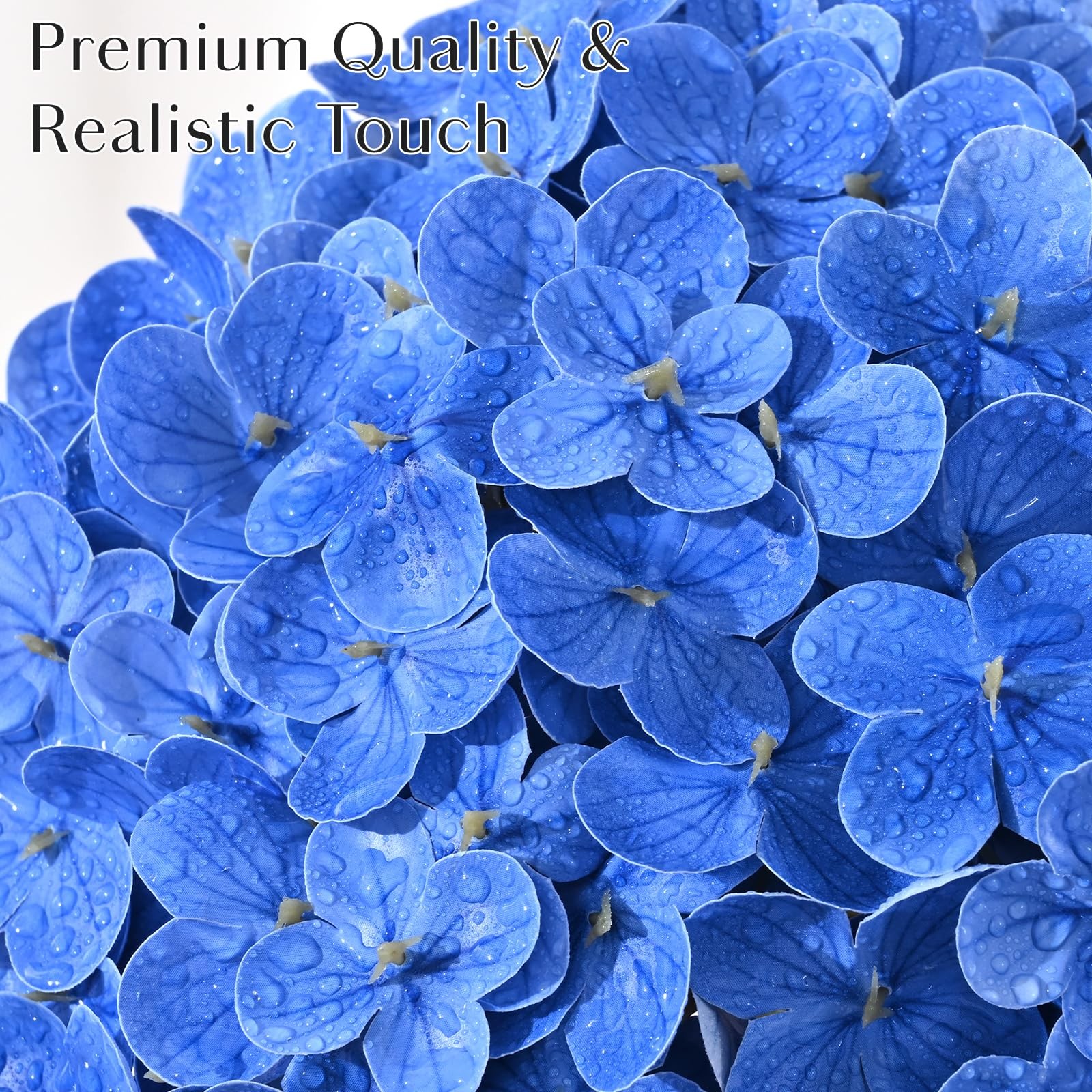 3 Pcs Blue Hydrangea Artificial Flowers Latex Real Touch Hydrangea, 21 inch 2…