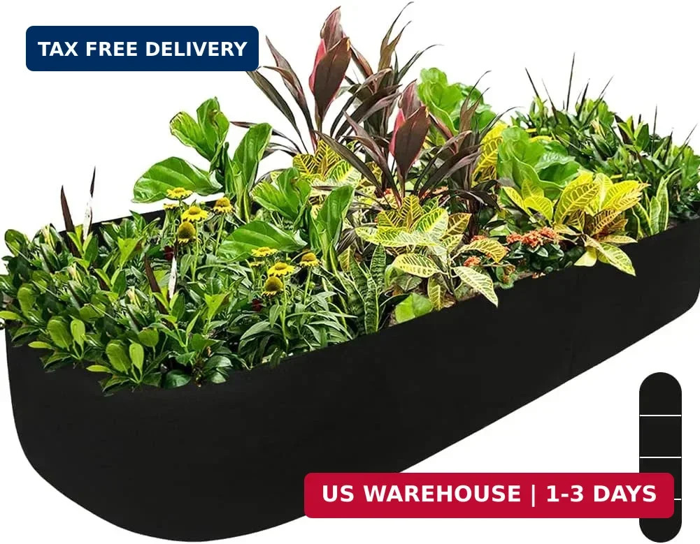 Fabric Raised Garden Bed, Raised Planters for Outdoor Plants, Rectangle Garden G