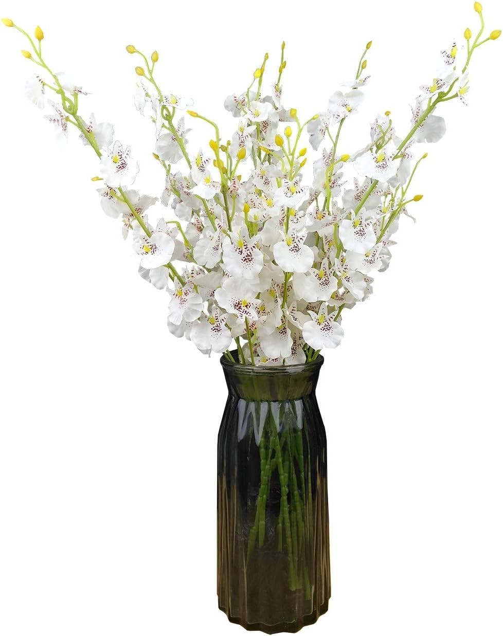 Versatile 20” Silk Orchid Flowers Set of 10 – Ideal for Garden & Office Decor