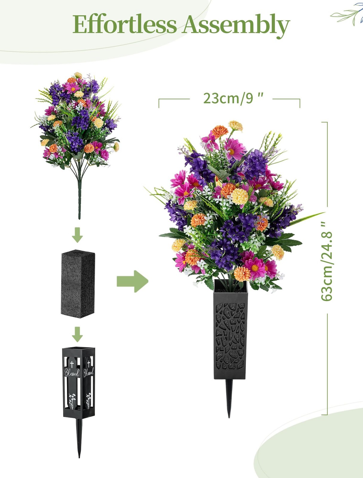 Artificial Cemetery Flowers for Grave: Memorial Day Flowers for Cemetery – Ou…