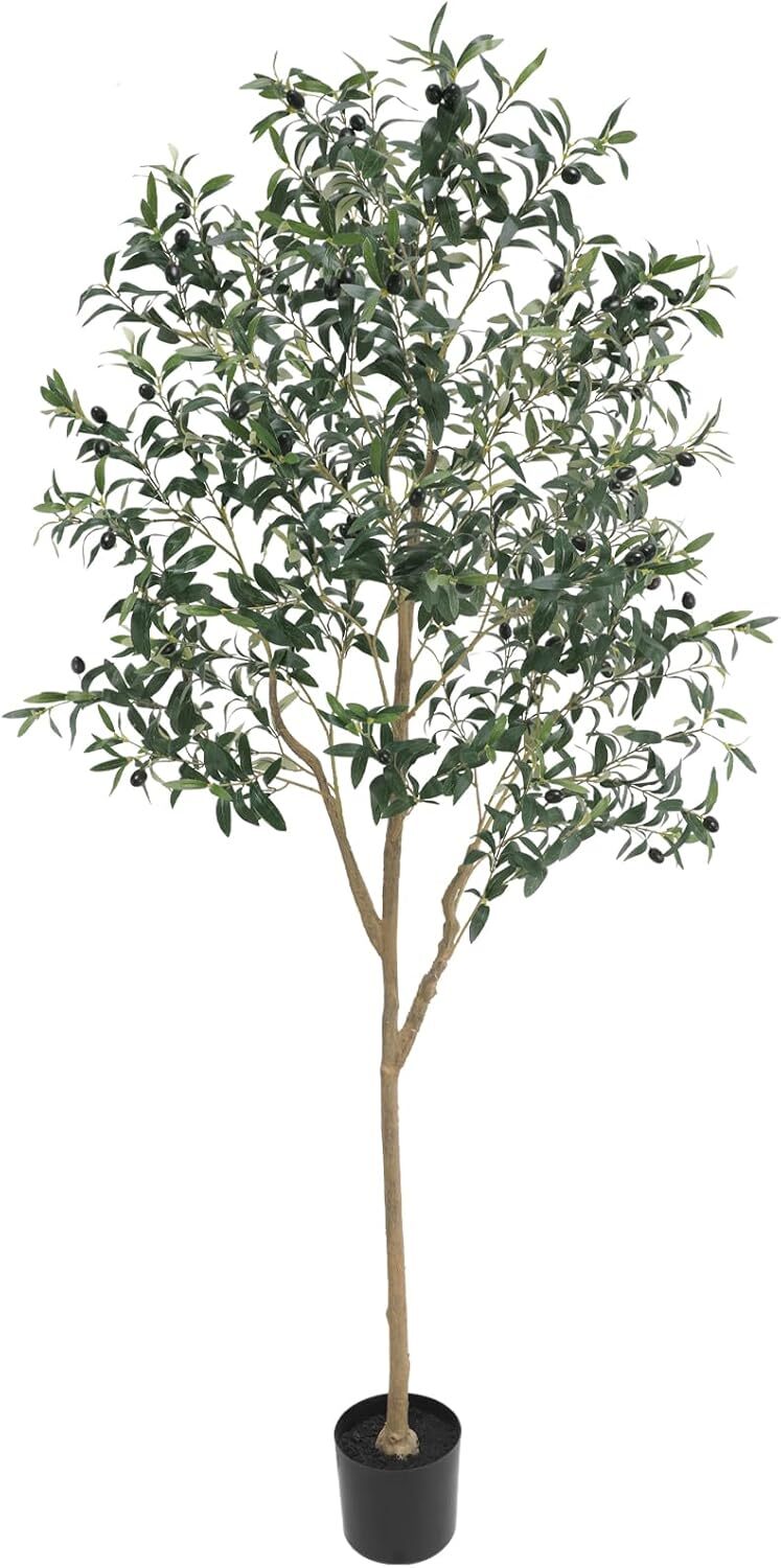 Artificial Olive Tree for Living Room Decor, 6FT Faux Silk Plant Artificial Tree