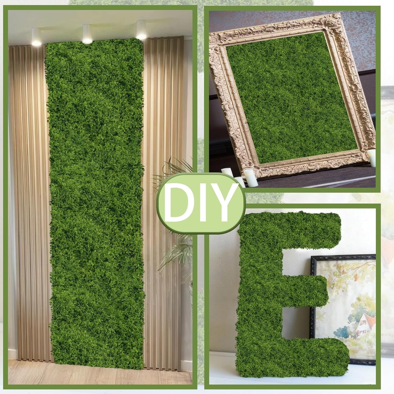 Moss Table Runner Fake Moss Rolls for Decoration 12″ x 79″ Artificial Moss fo…