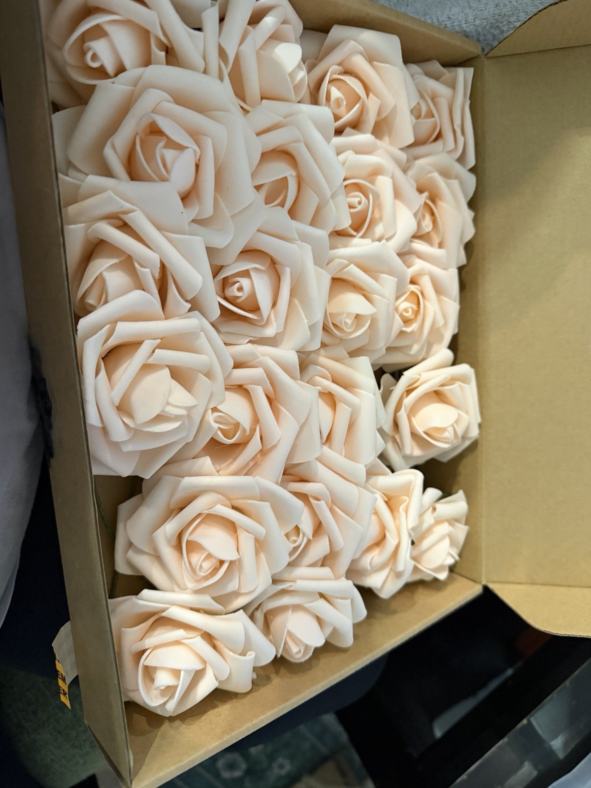 22 Pale Pink Faux Roses With Wire Stems