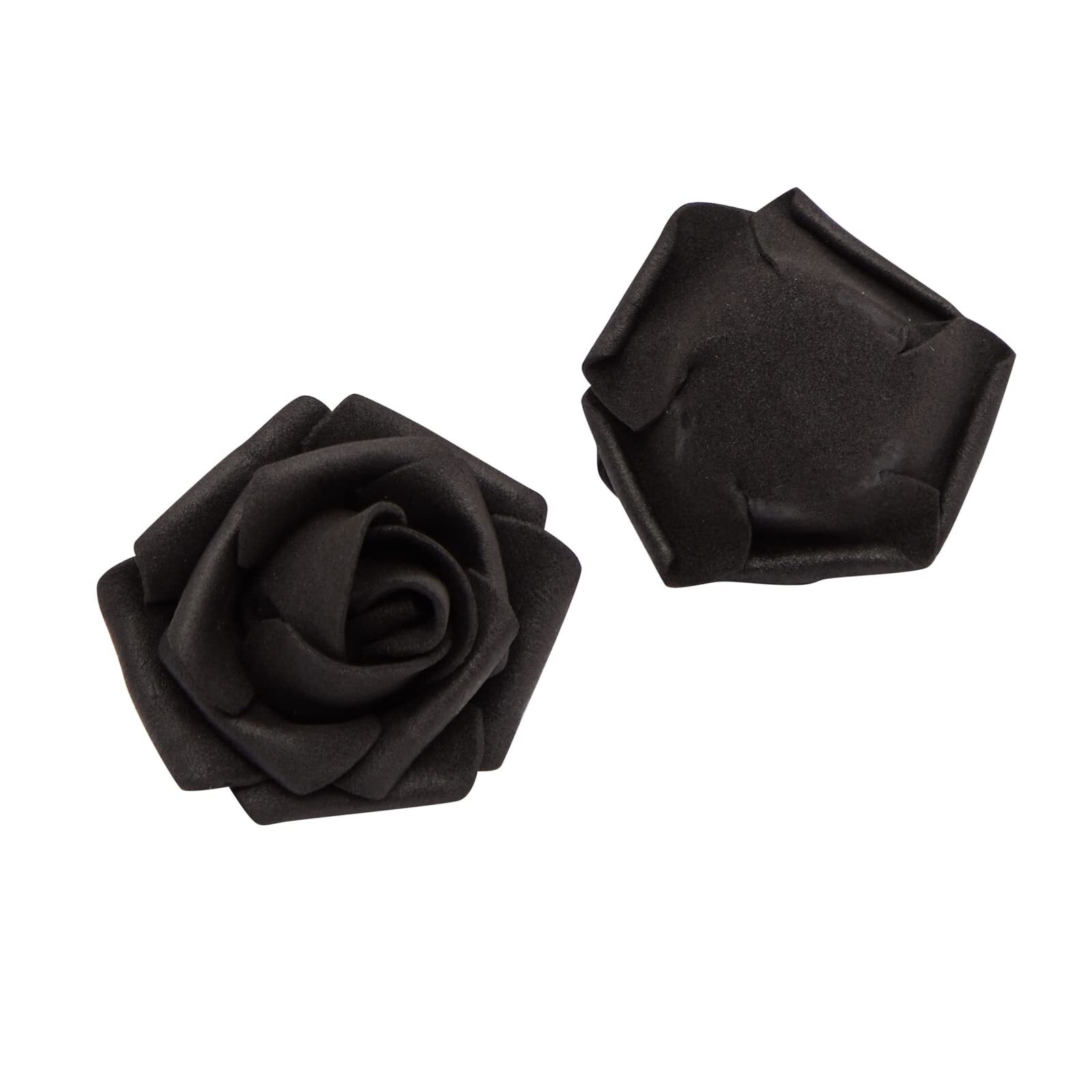 100 Pack Black Artificial Roses 3″ Foam Flowers Halloween DIY Craft Bouquet