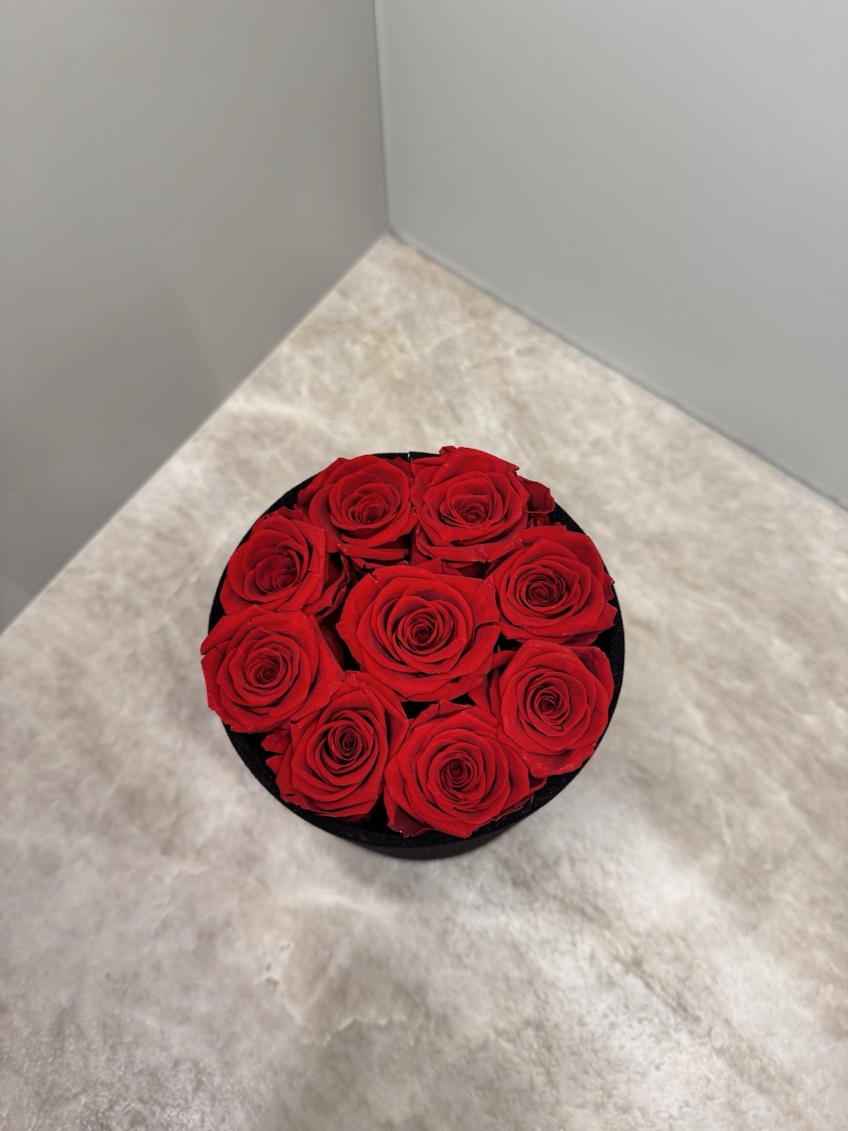 Premium Red Rose Box 9 Preserved Dutch Roses Velvet Luxury Gift for Her