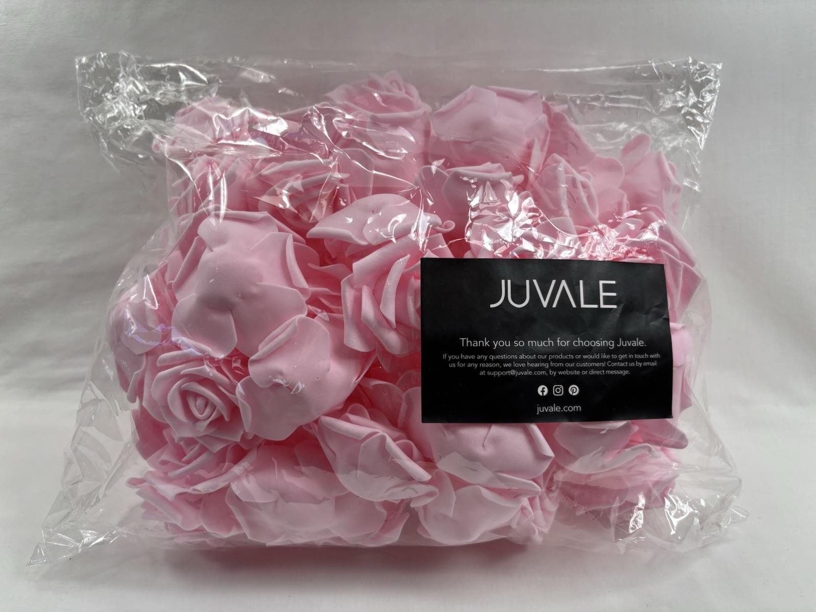 Lot Artificial Pink Roses Polyethylene Foam Decorating Wedding Flower Heads 3in.
