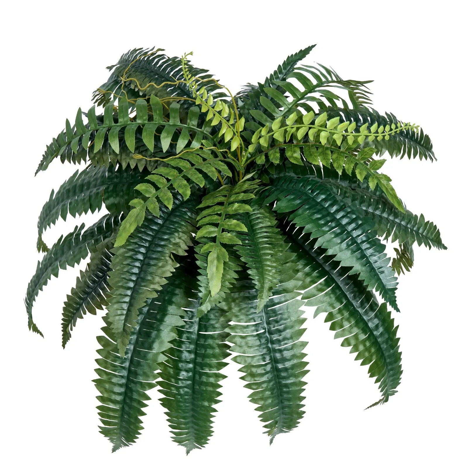 Artificial Ferns 2 Pcs, Natural Spread Diameter 35-39 Inch, Large Hanging Artifi