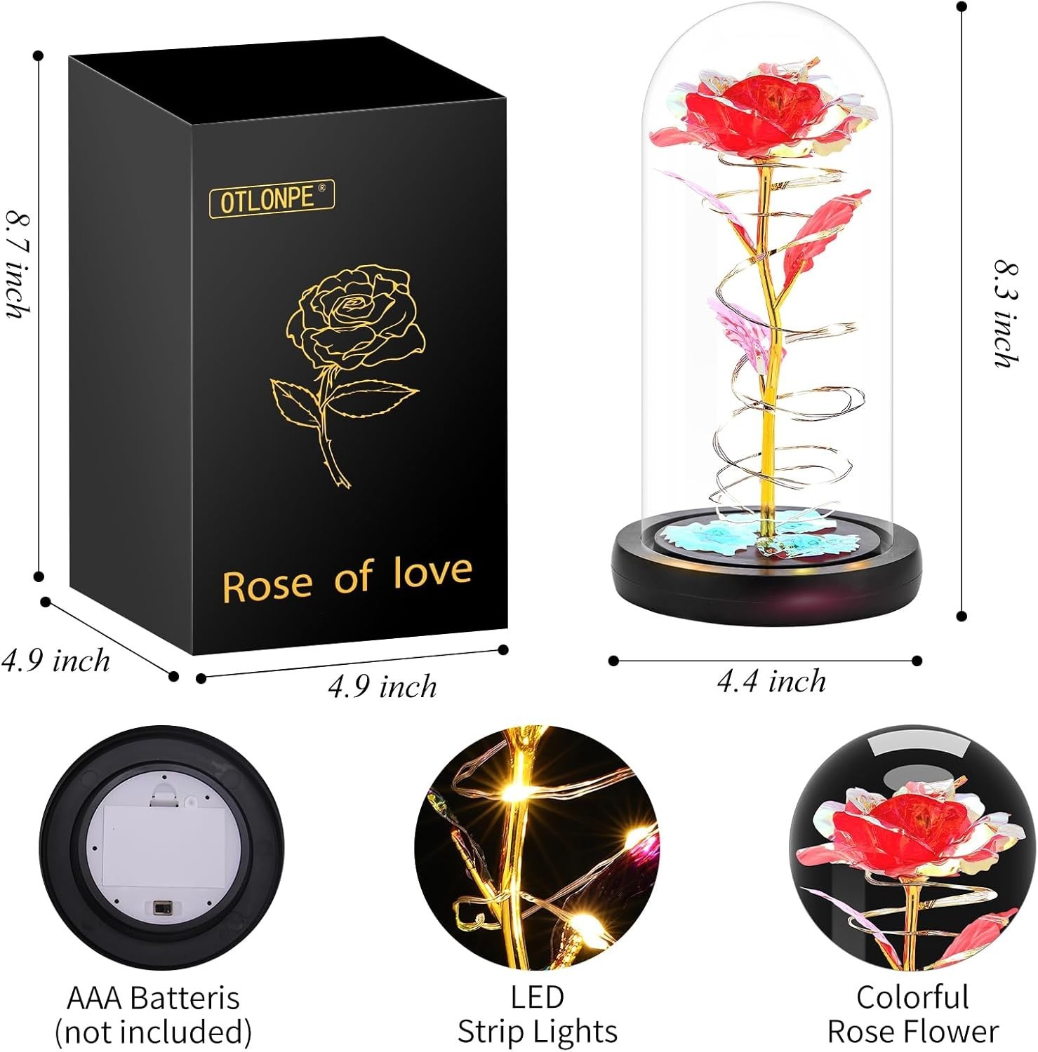 Everlasting Light-Up Glass Rose – Perfect Gift for Mother’s Day & Anniversaries