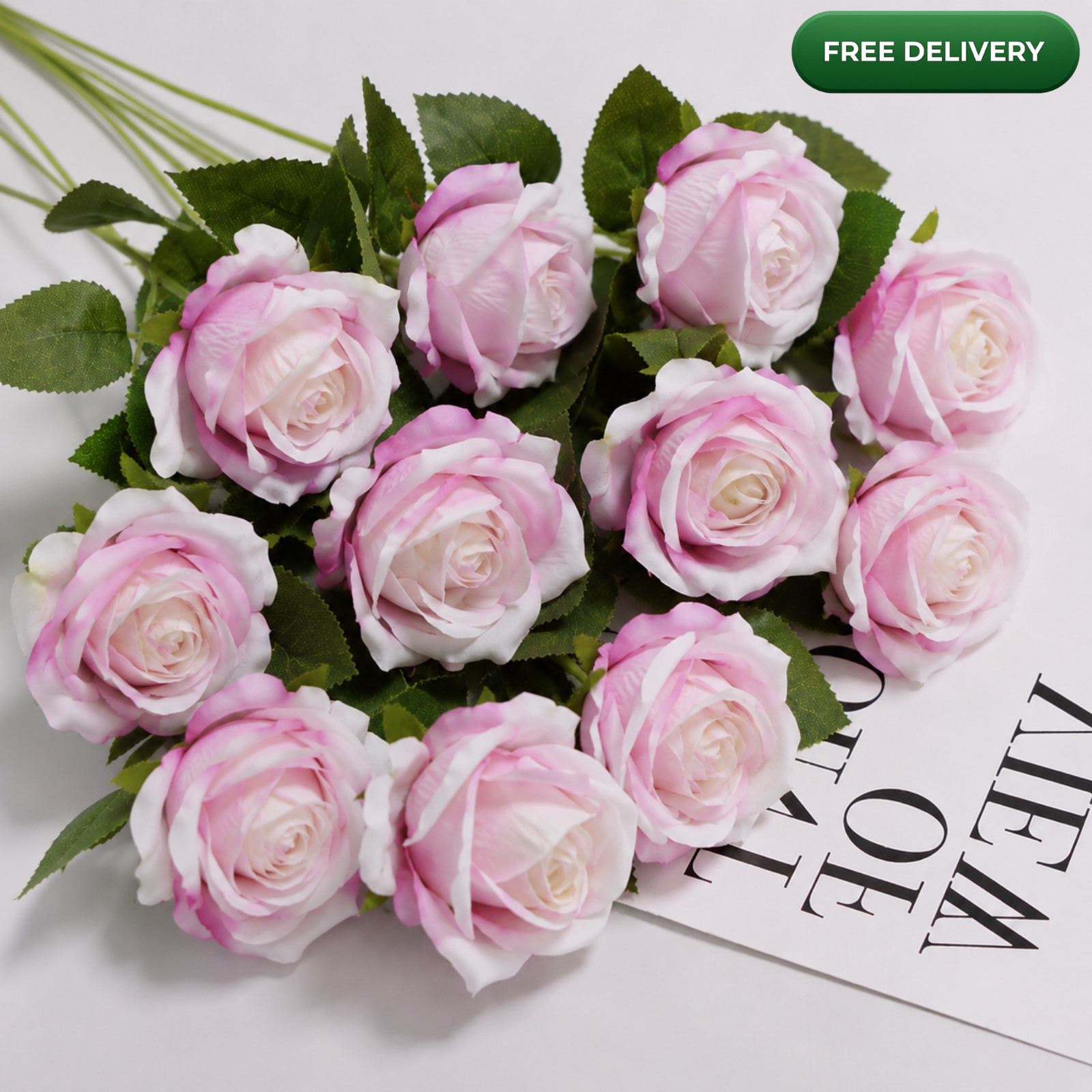 10pcs Roses Artificial Flowers Rose Flower Branch Artificial Red Roses Realis