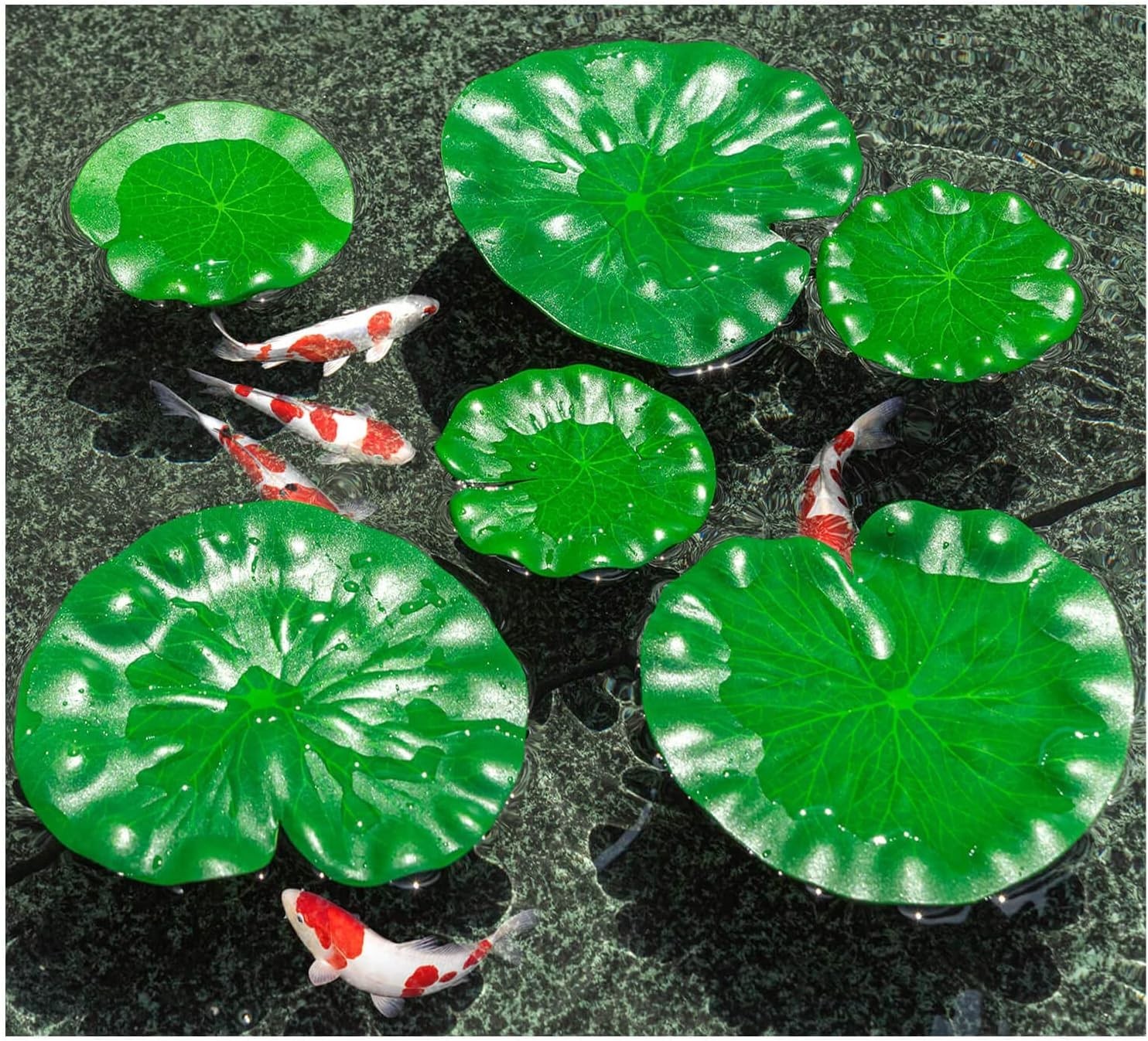 6Pcs Floating Lily Pads Artificial Foam Lotus Leaves Realistic Pond Decor
