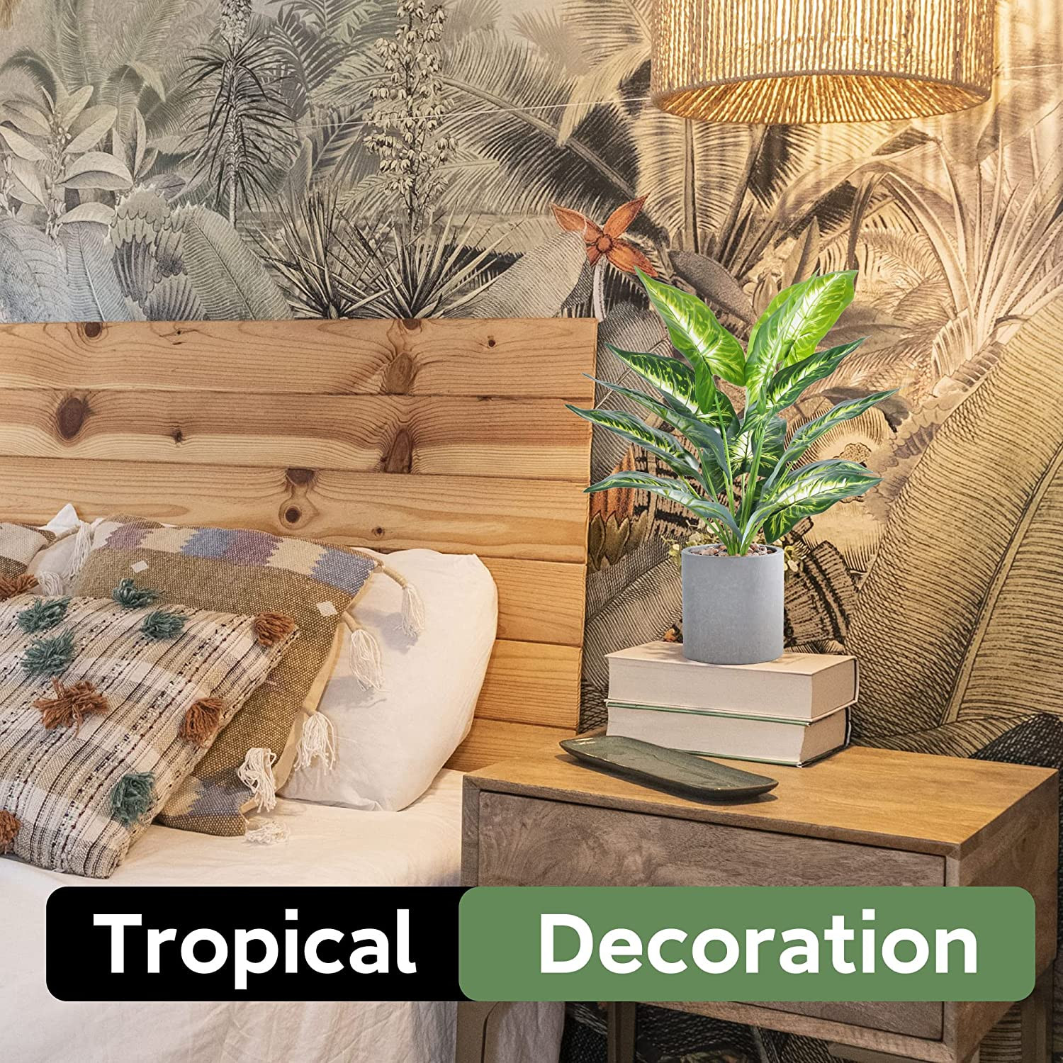 16″ Small Fake Potted Plants for Office Desk Shelf Bathroom Home Decor