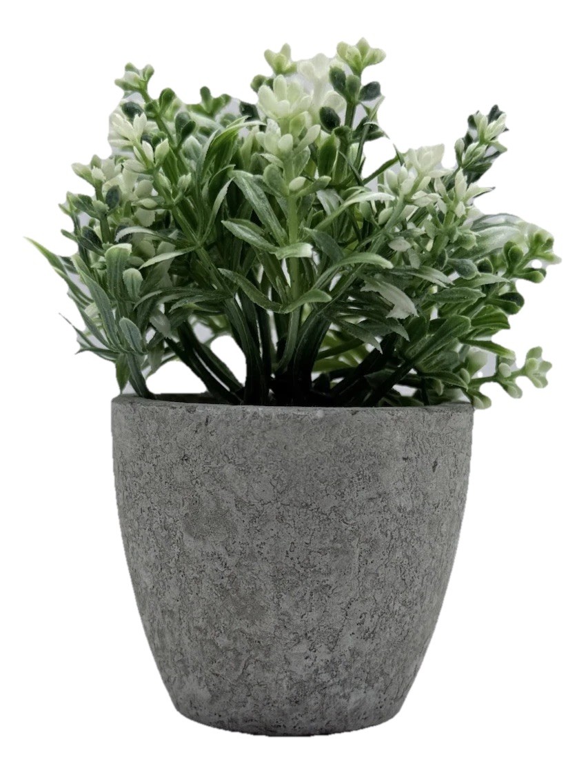 4 pcs Artificial Potted Fern Houseplant , Green Plastic Centerpiece 3*1.5 In