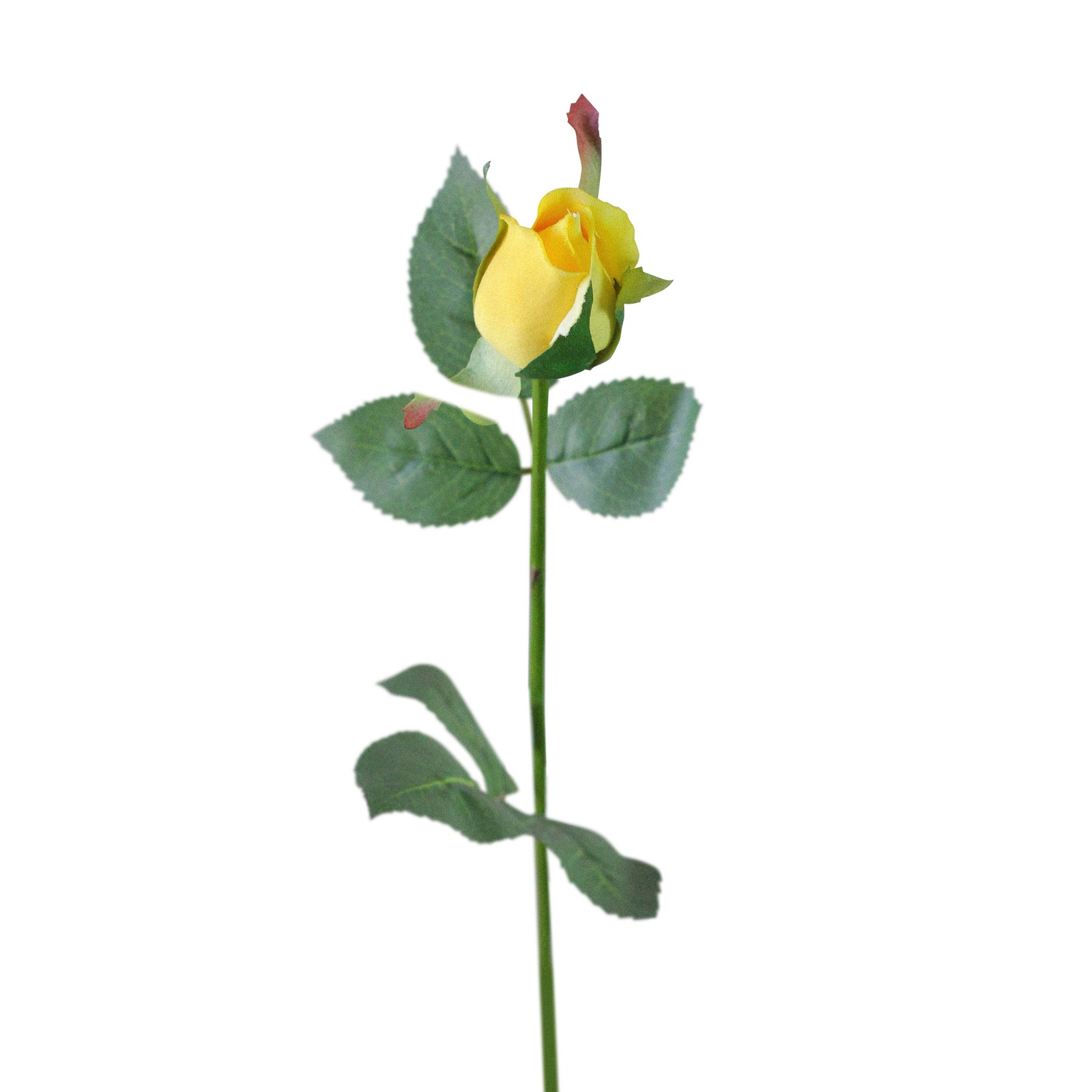 CC Home 23″ Artificial Long Single Stem Yellow Colored Budding Rose Pick
