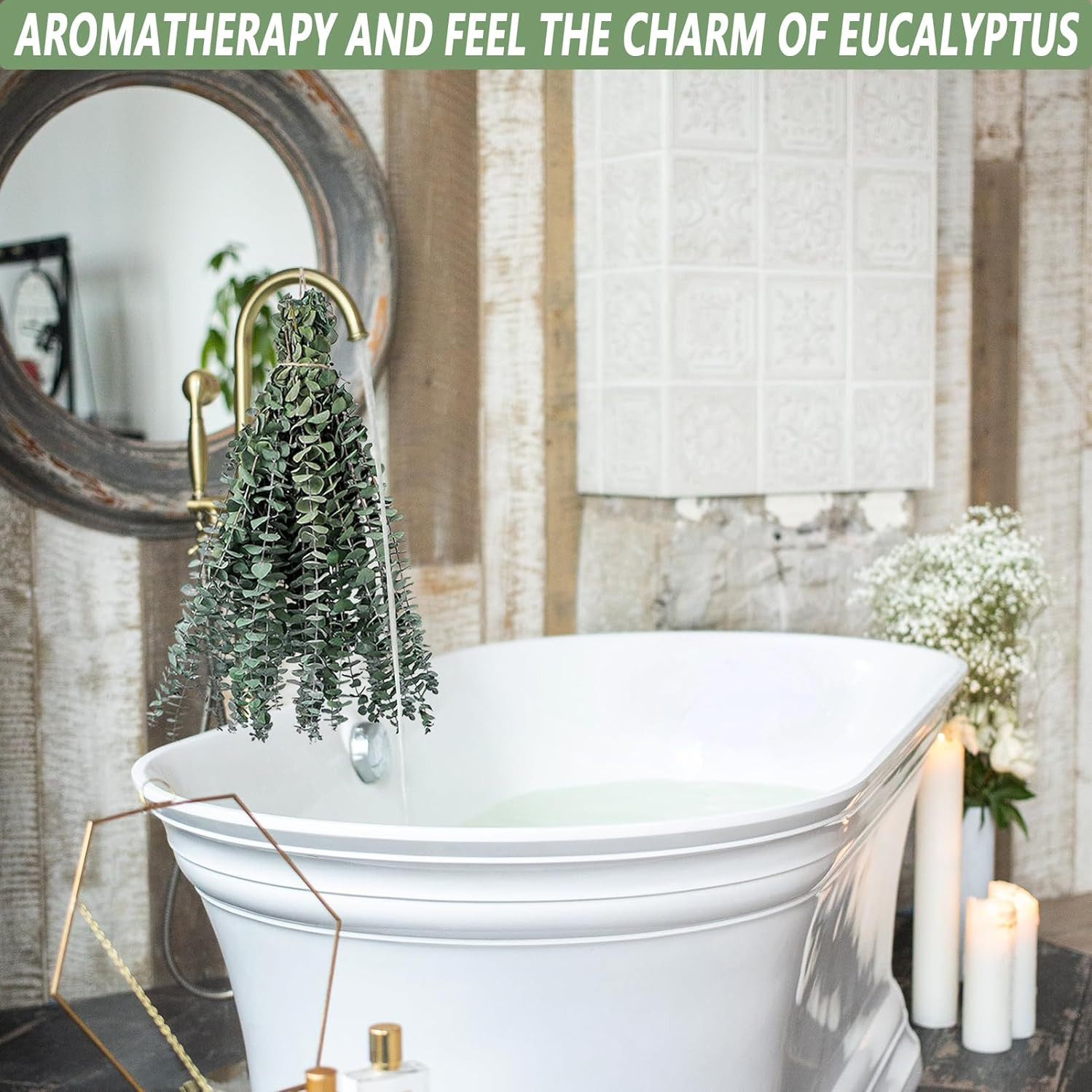 10 Pcs Dried Eucalyptus Stems 17″ Real Eucalyptus for Shower Hanging 100% Made f