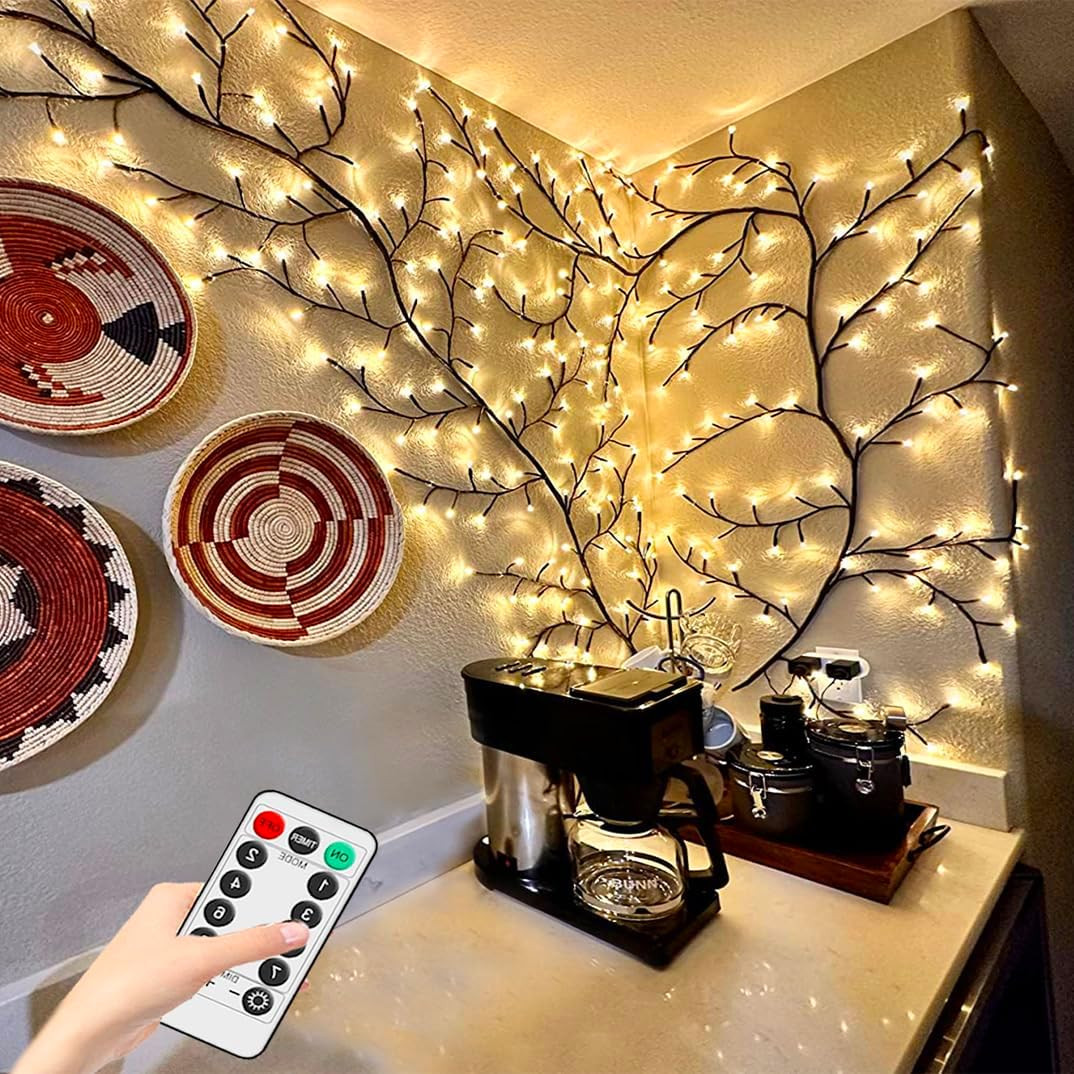 2PCS Twinkling Willow Vine Lights with Remote for Room Decor, 7.5Ft