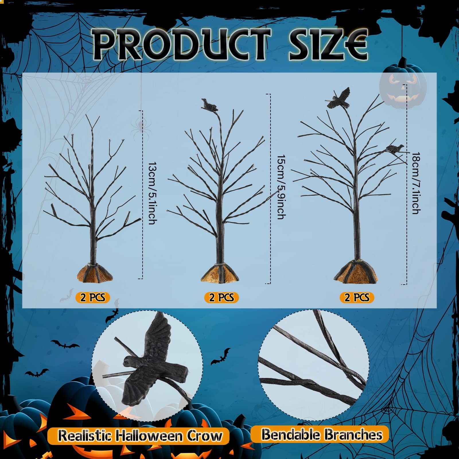 6 PCS Mini Miniature Artificial Decor Model Display Trees Holiday 3 Sizes