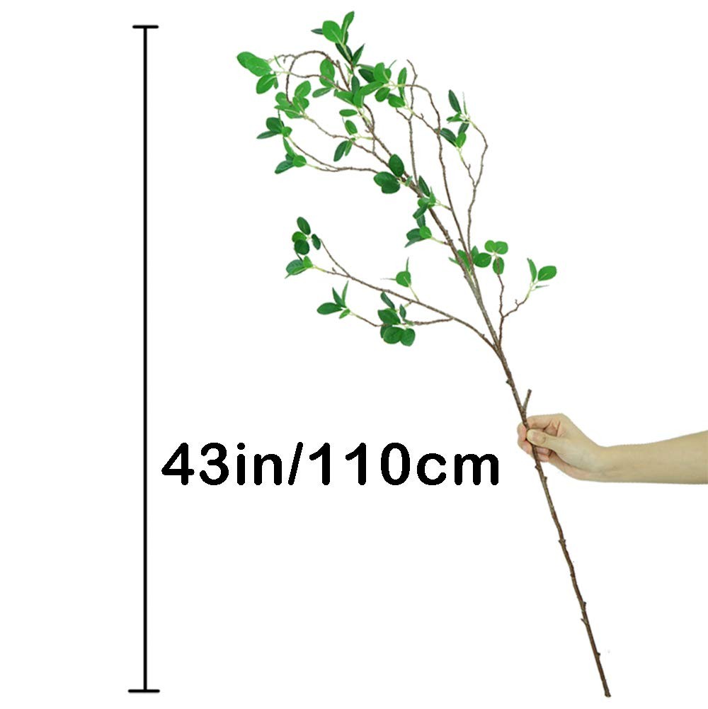 4 Pack 43″ Artificial Eucalyptus Greenery Stems Faux Fern Branches Decor