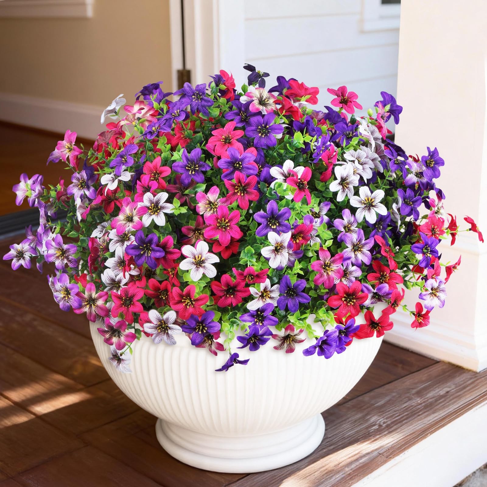 Best Artificial Flowers for Outdoor Fake Plants Spring Decoration, 12 Bundles