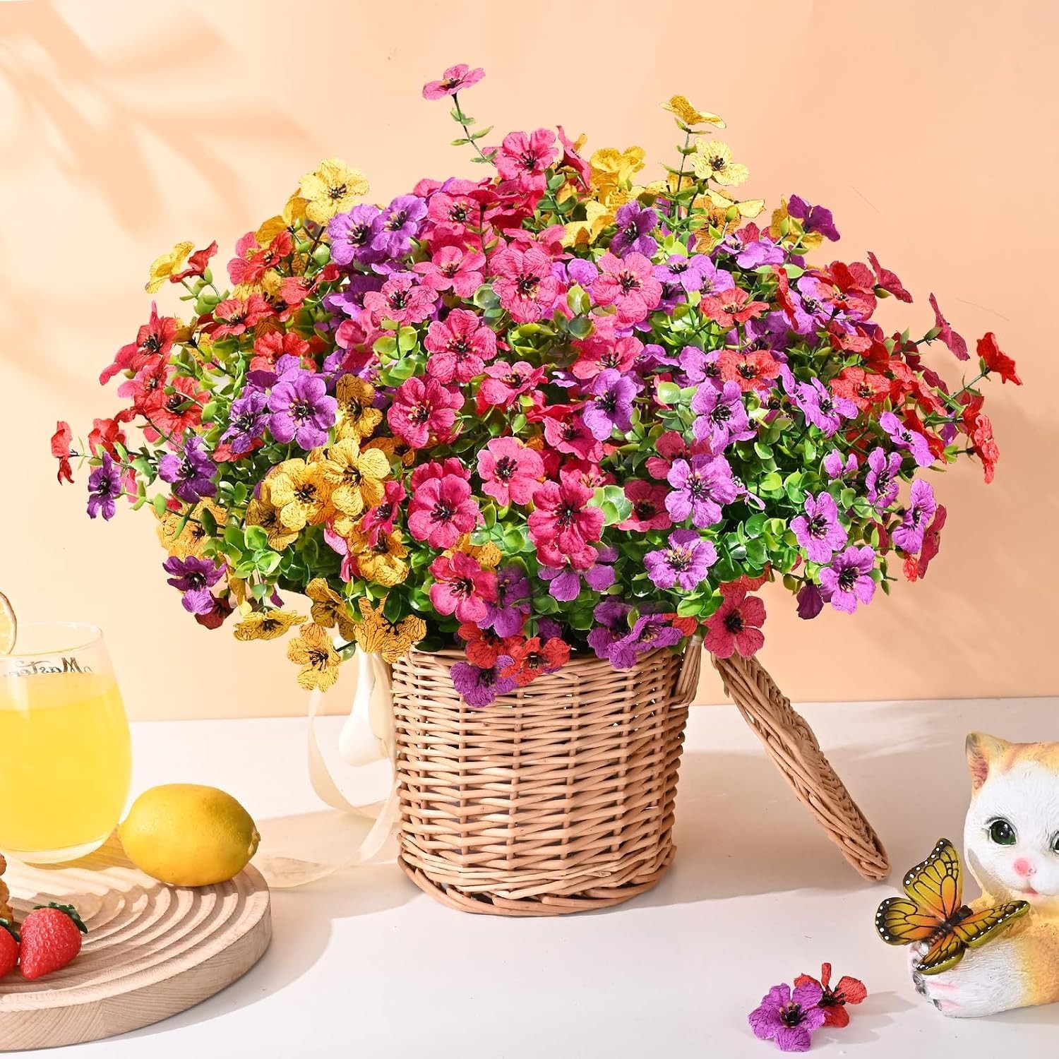 Customizable Fake Flowers – 24 Bundles for Stunning Outdoor Decor Creations