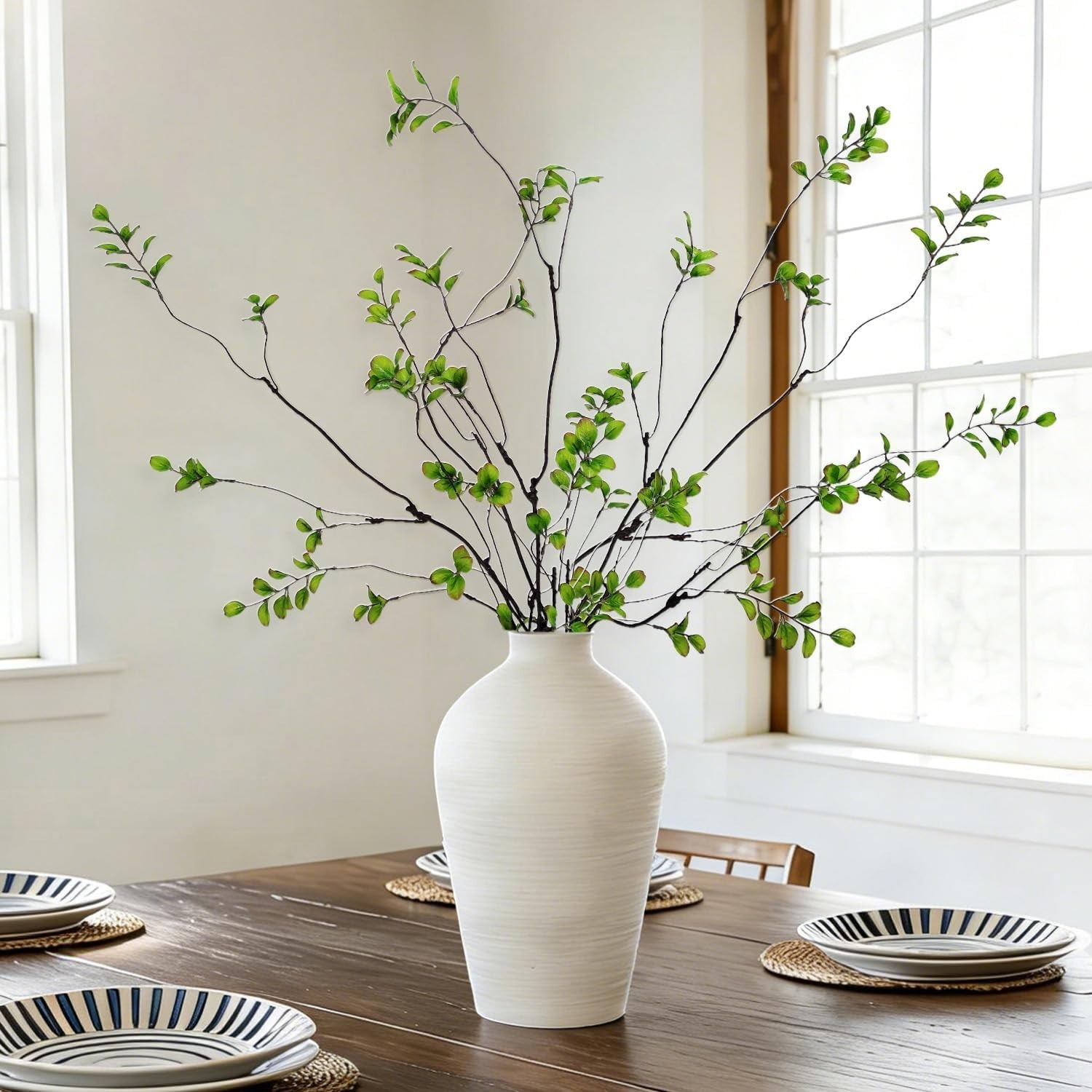 5 Pcs Artificial Ficus Branches for Vase, 38.5 Inch Faux Greenery Stems Reali…