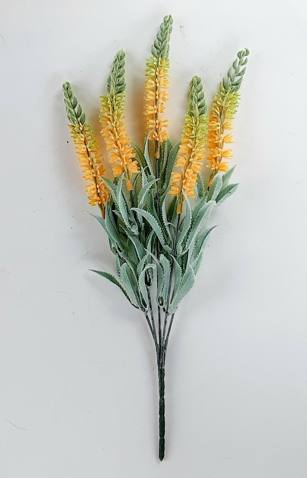 (2 pcs) Yellow Lavender 16″ Silk Flower Plastic Filler Spray Floral Arrangement