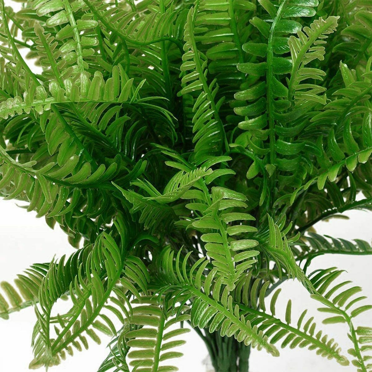 Plastic Lifelike Artificial Fern Foliage Bush Plants Indoor Outdoor Green Decors