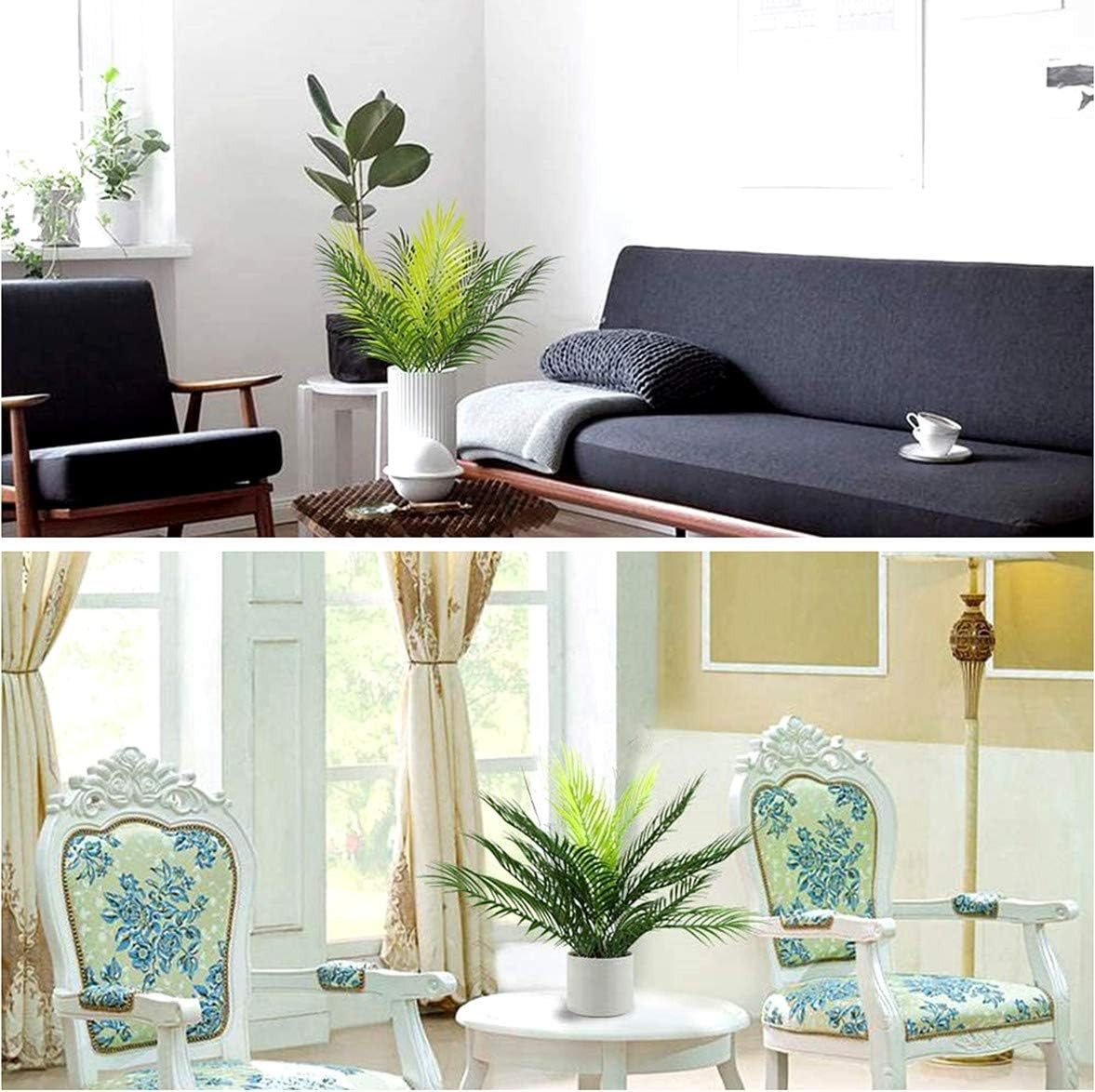Artificial Palm Tree, Plastic Plants Greenery Fake Tropical Shrubs Faux Big Leav