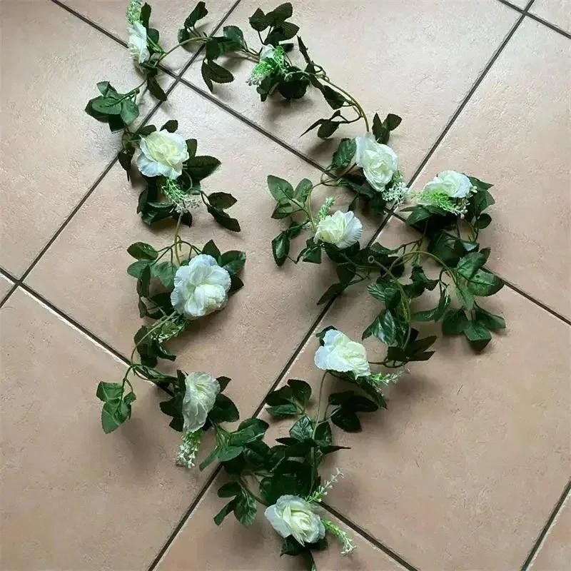 2.2M Artificial White Flower Hanging Vine Garland Wedding Home Decor Set