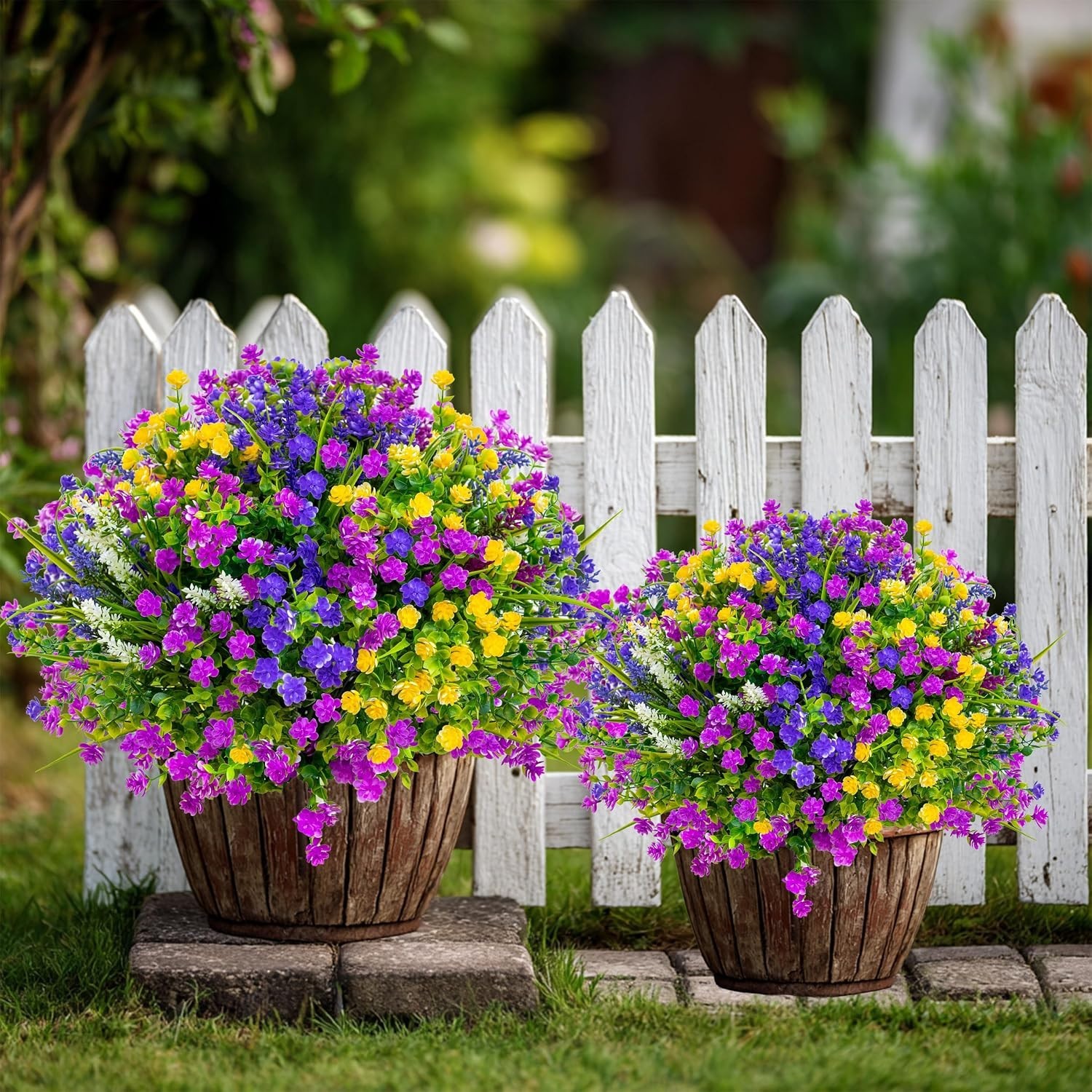 Lifelike Outdoor Faux Flower Bundles – 12 Colorful, UV Resistant Picks