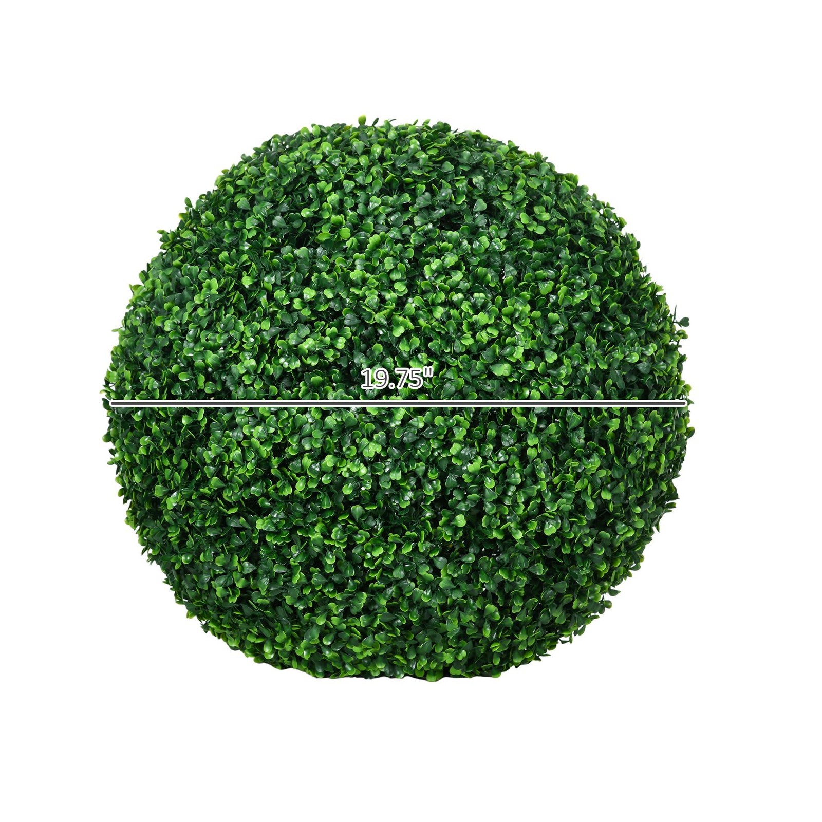HOMCOM Artificial Boxwood Topiary Ball Set of 2 19.7 Inch Faux Plant, UV-Protect