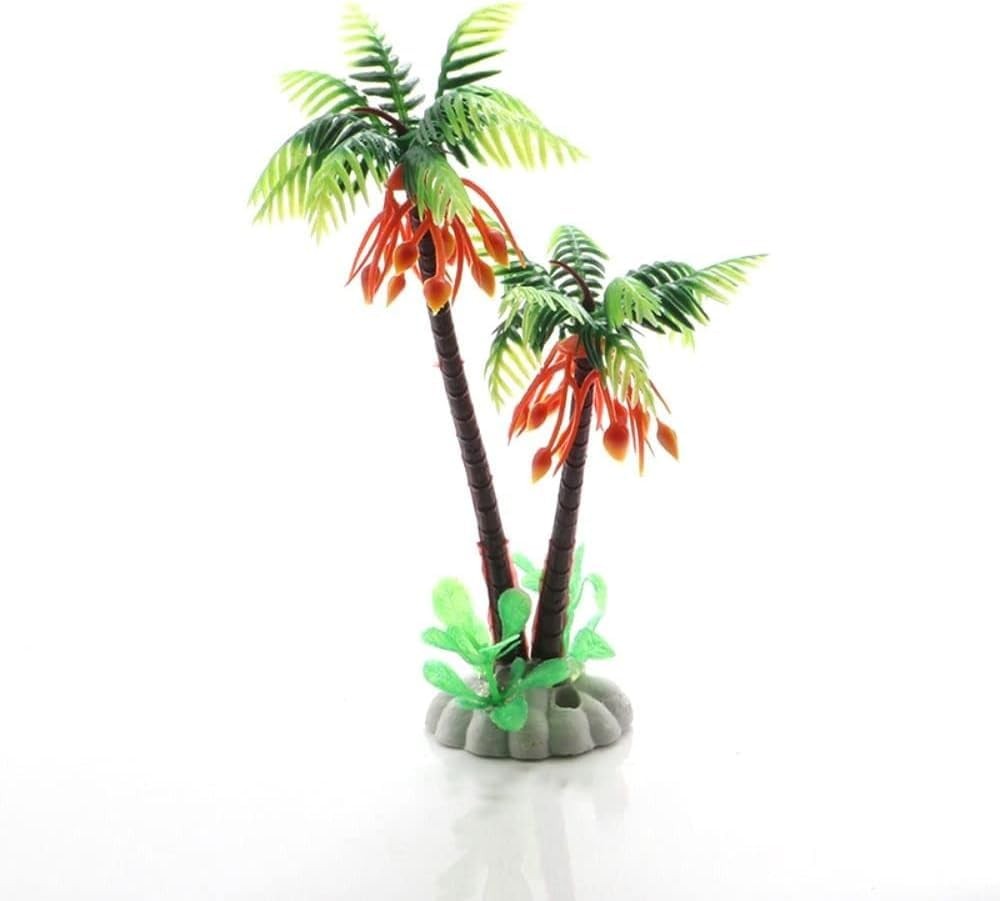 1Pcs Green Mini Coconut Palm Tree,Aquatic Water Weeds Artificial Aquarium Pla…