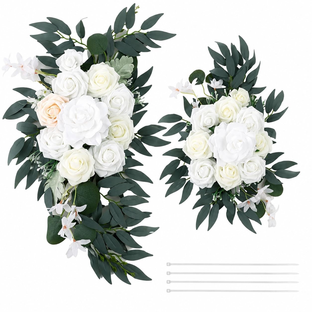 2 PCS Dusty Blue Wedding Arch Flower Swags 23.6 15.7 Inch Floral Decor Sign